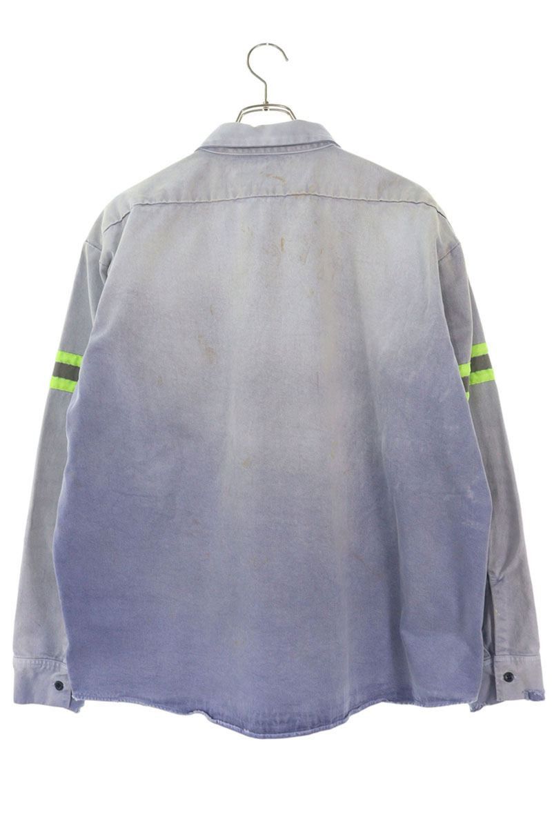 Saint Michael Saint Michael 26SS Logo Patchwork Long Sleeve Shirt Blue x Green Size L Size US L / EU 52-54 / 3 - 2 Thumbnail