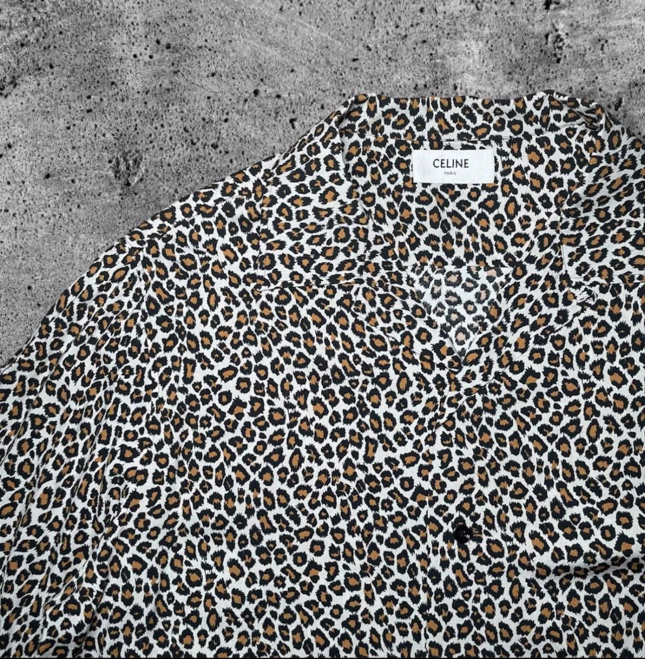 Hedi Slimane CELINE BABYCAT Leopard Print Hawaiian Shirt Size US XXS / EU 40 - 2 Thumbnail