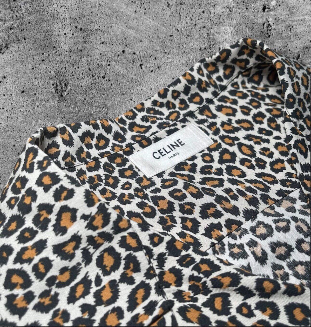Hedi Slimane CELINE BABYCAT Leopard Print Hawaiian Shirt Size US XXS / EU 40 - 3 Thumbnail