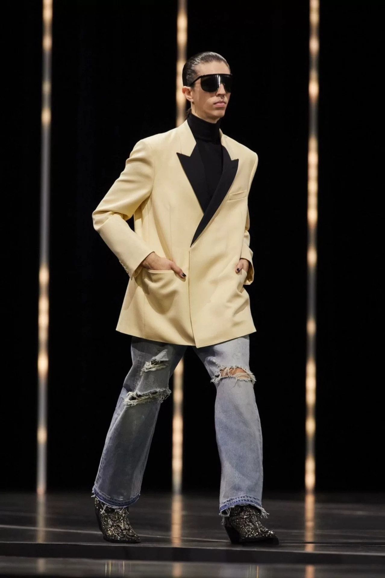 Hedi Slimane CELINE HOMME Hedi Slimane BOYDOLL Wesley Distressed Jeans Size US 30 / EU 46 - 8 Thumbnail
