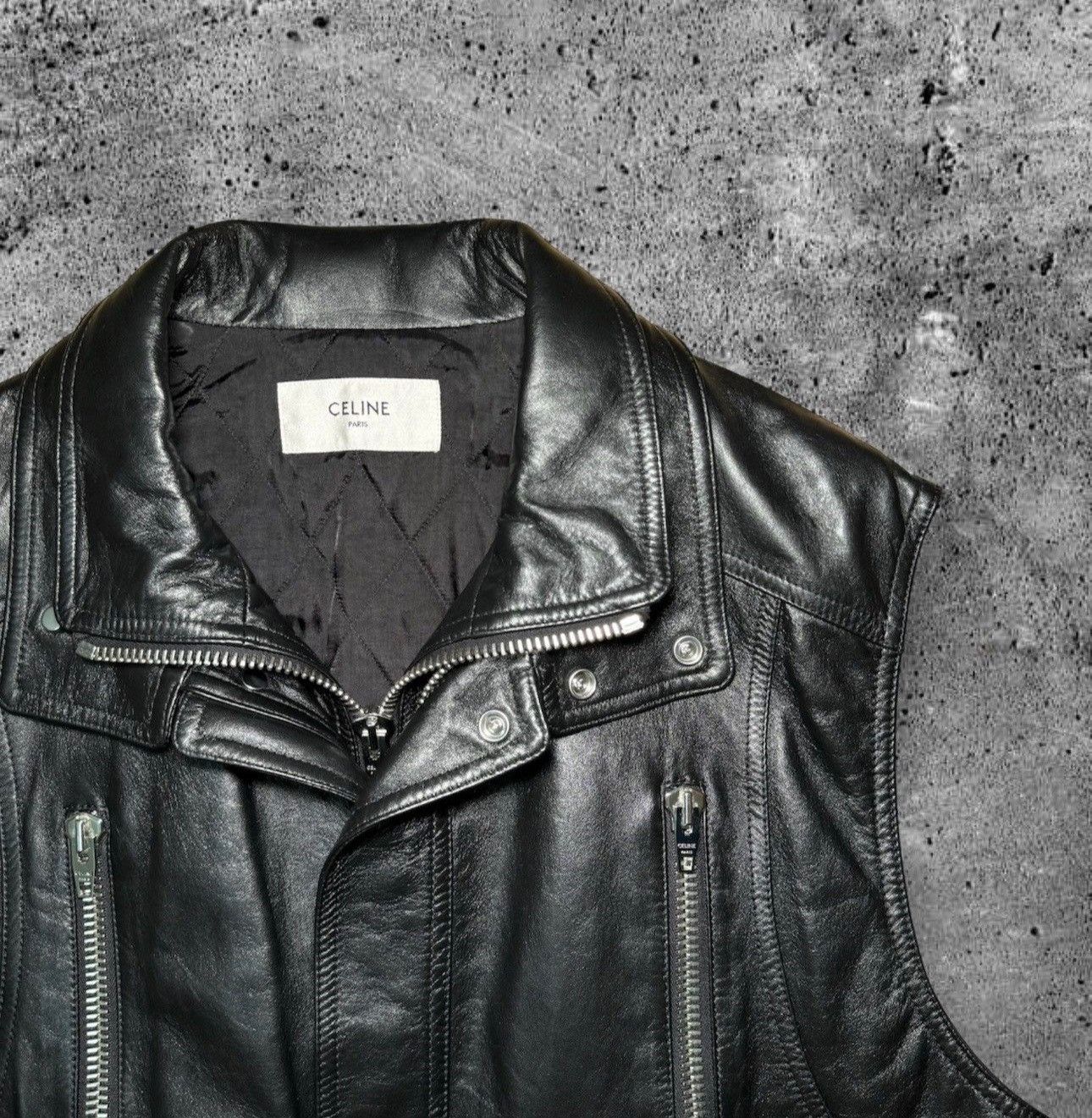 Hedi Slimane CELINE FW22 Boy Doll Double Layer Leather Vest Size US M / EU 48-50 / 2 - 2 Thumbnail