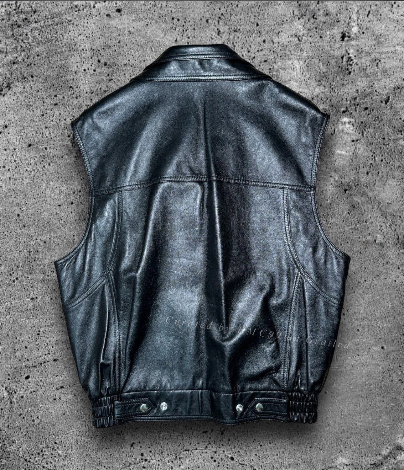 Hedi Slimane CELINE FW22 Boy Doll Double Layer Leather Vest Size US M / EU 48-50 / 2 - 5 Thumbnail