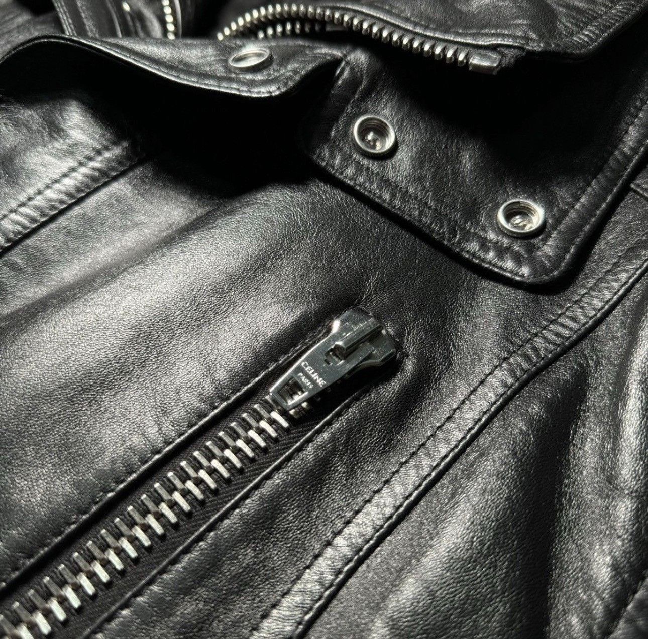 Hedi Slimane CELINE FW22 Boy Doll Double Layer Leather Vest Size US M / EU 48-50 / 2 - 4 Thumbnail