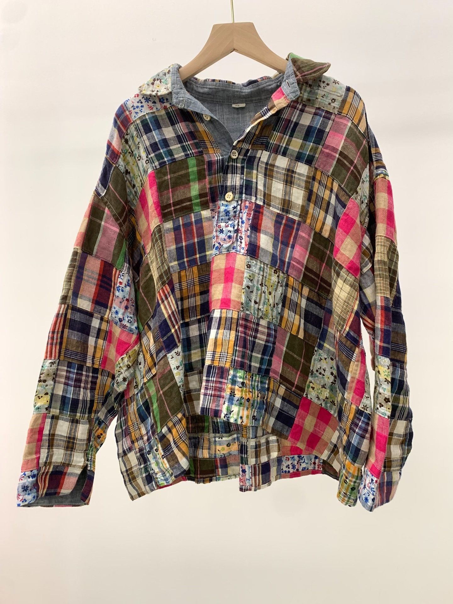 45rpm 45R Linen Patchwork Unisex Shirt Size M / US 6-8 / IT 42-44 - 2 Thumbnail