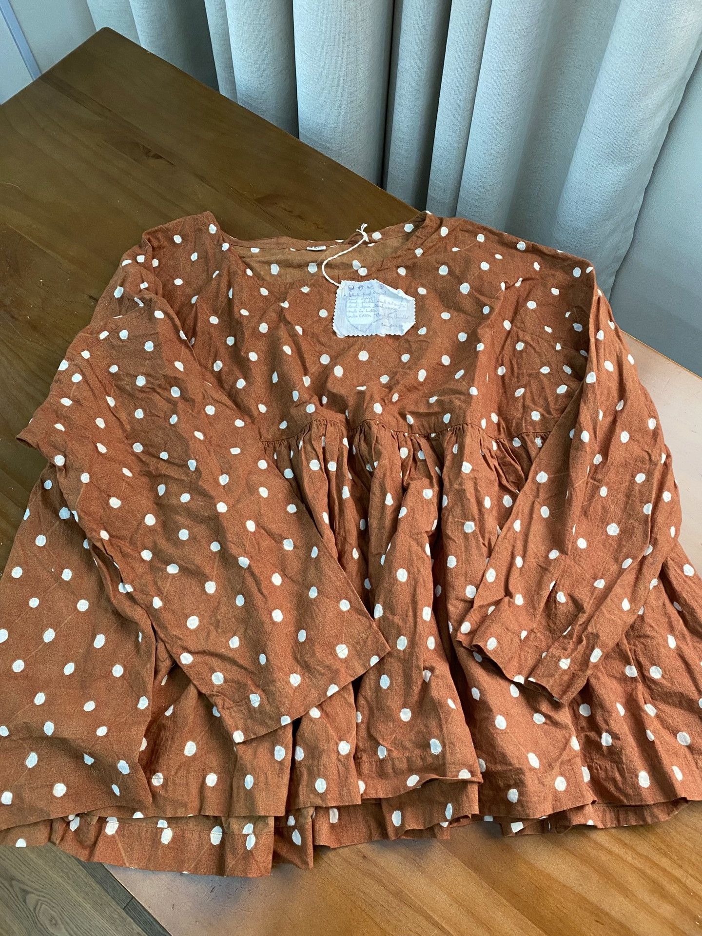 45rpm 45R One One Brown Polka Dot Doll Shirt Size M / US 6-8 / IT 42-44 - 4 Thumbnail