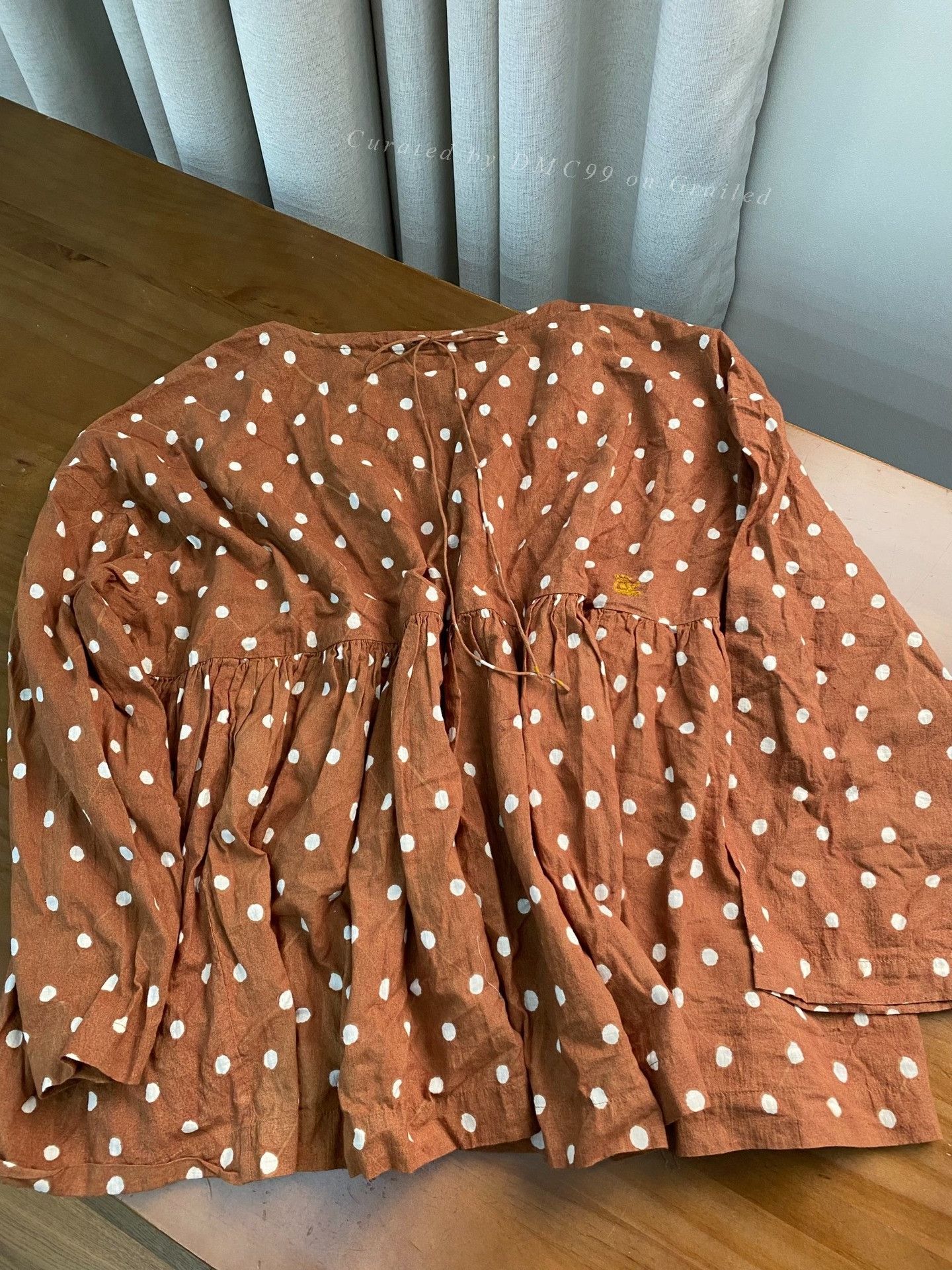 45rpm 45R One One Brown Polka Dot Doll Shirt Size M / US 6-8 / IT 42-44 - 5 Thumbnail