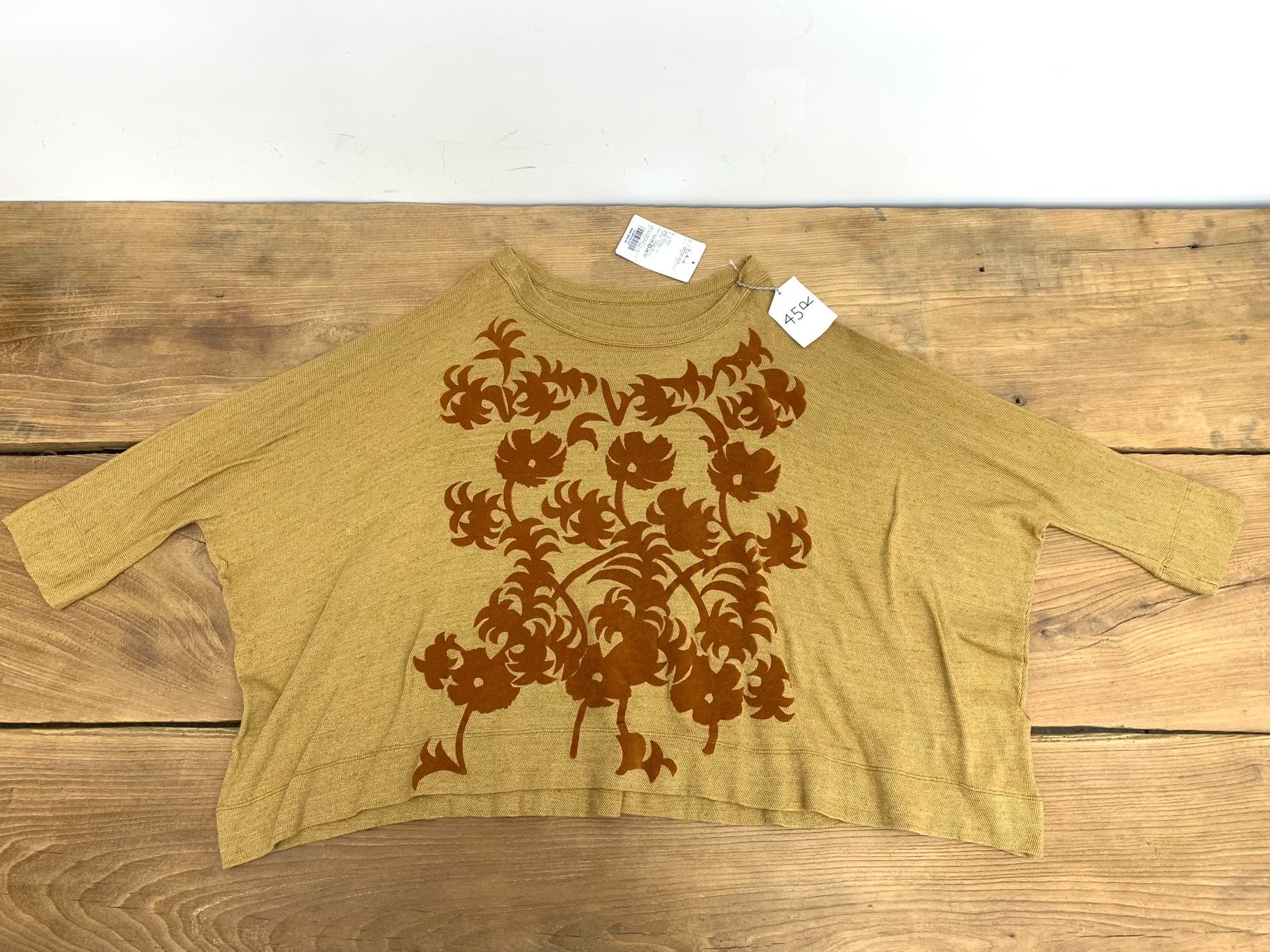 45rpm 45R Brown Cotton Turtle Neck Top Size M / US 6-8 / IT 42-44 - 4 Thumbnail
