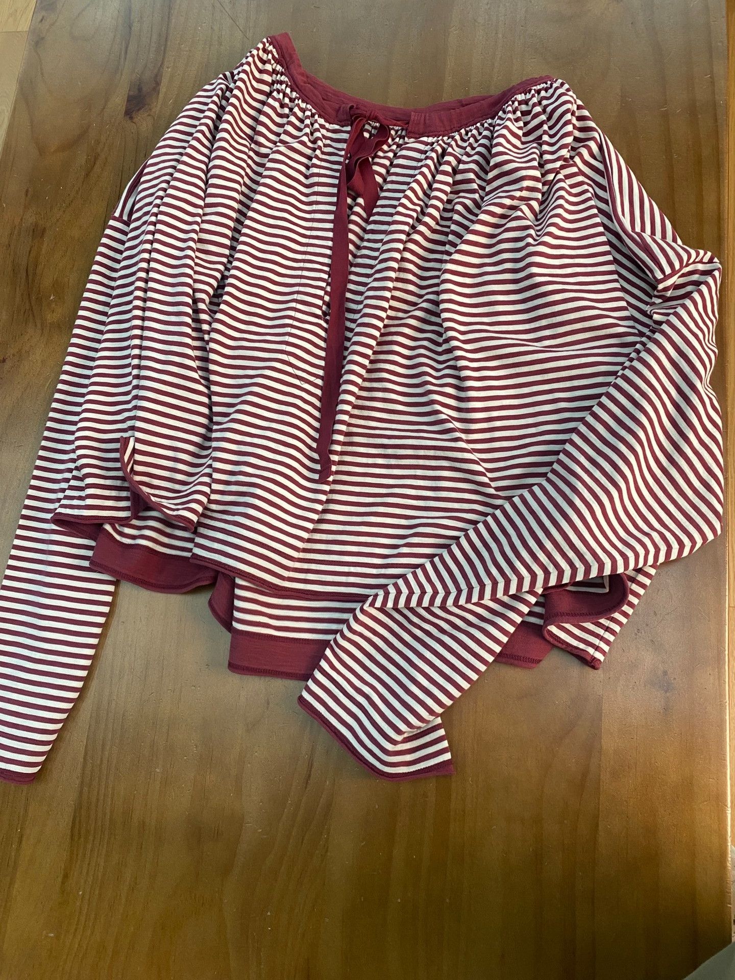 45rpm 45R Red Stripe Tie-Front Baby Doll Top Size M / US 6-8 / IT 42-44 - 2 Thumbnail
