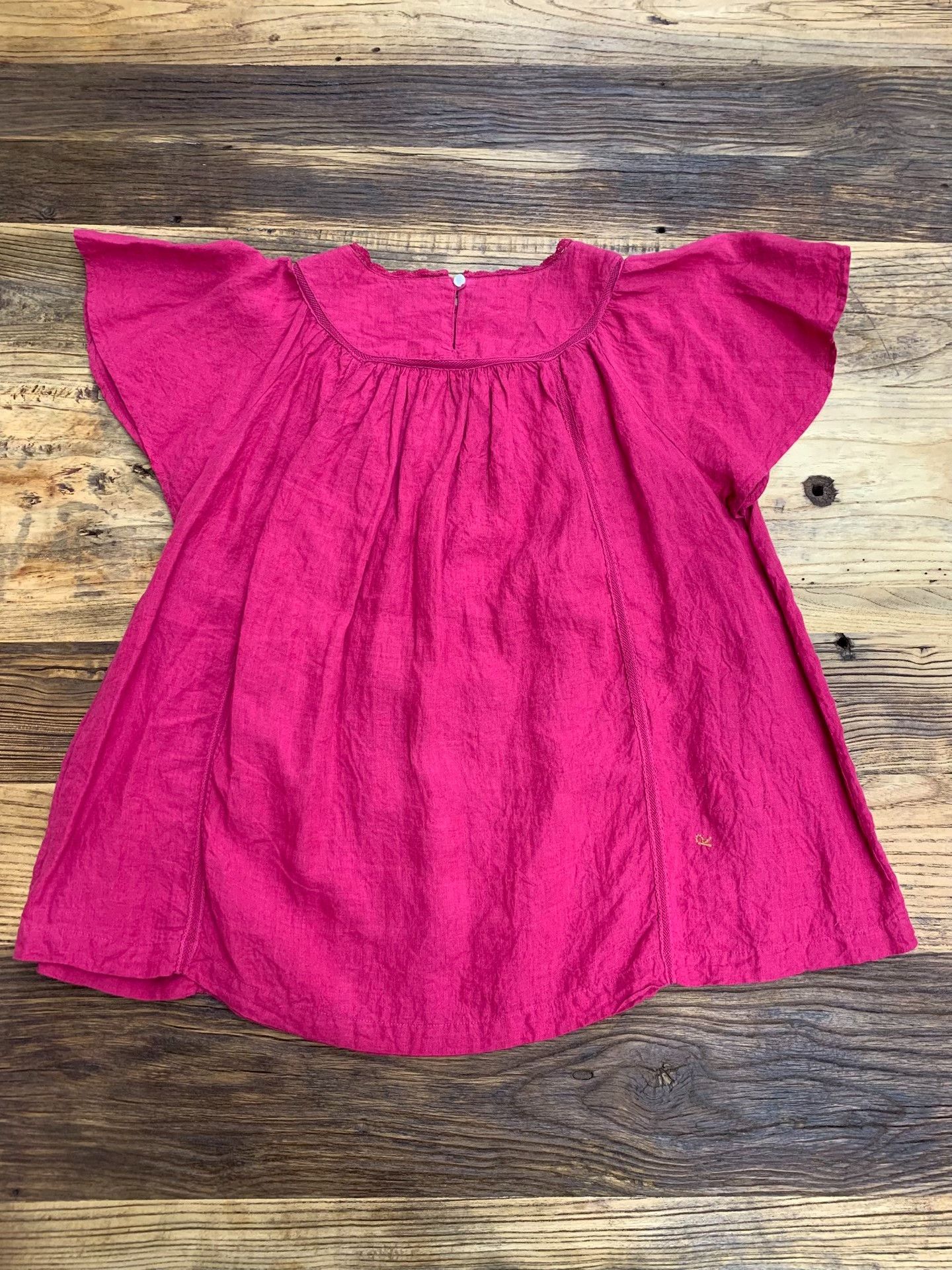 45rpm 45R 100% Linen Pink Short Sleeve Babydoll Top Size L / US 10 / IT 46 - 6 Thumbnail