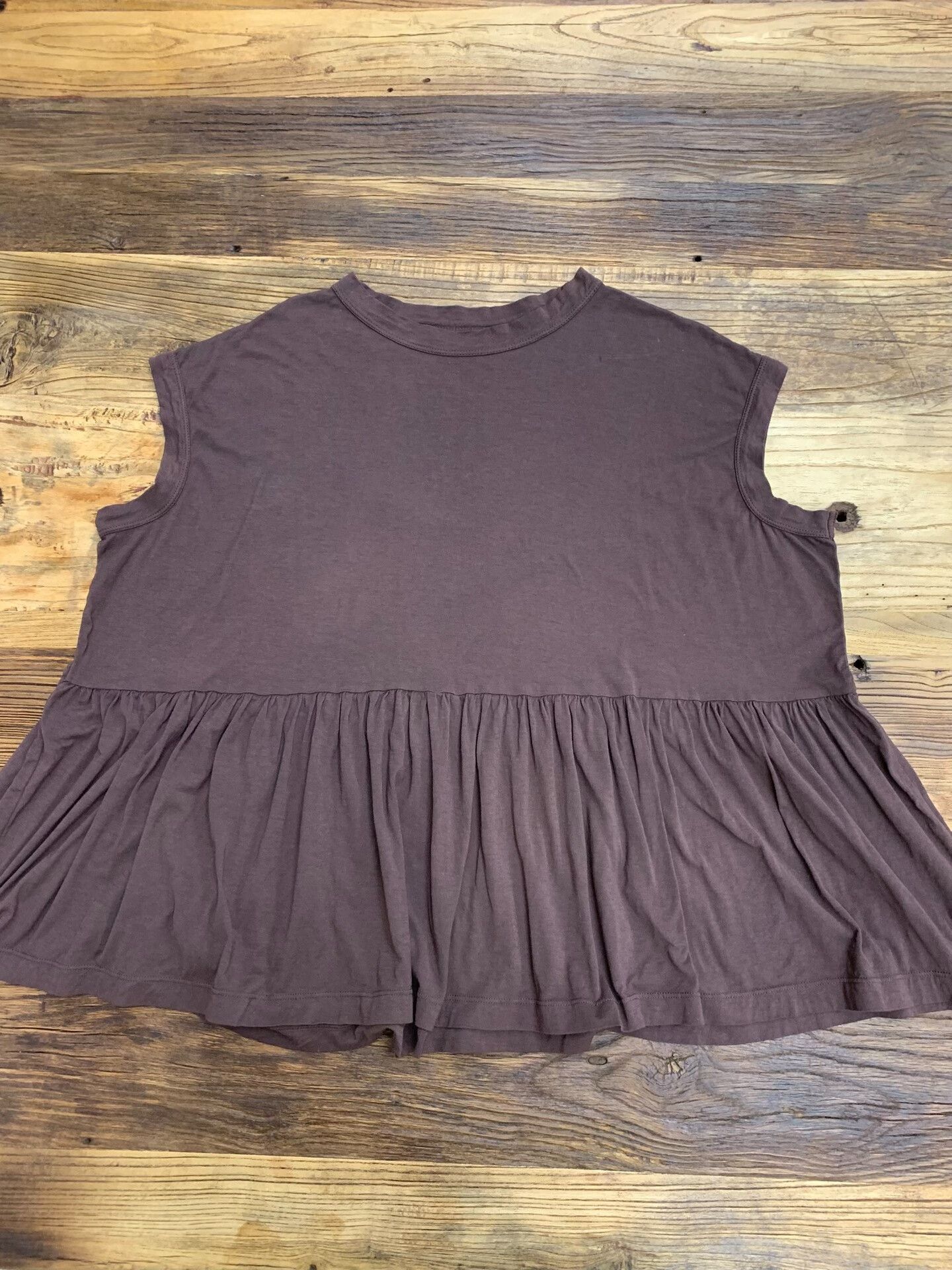 45rpm 45R Sleeveless Ruffled Hem Cotton T-shirt Size M / US 6-8 / IT 42-44 - 4 Thumbnail