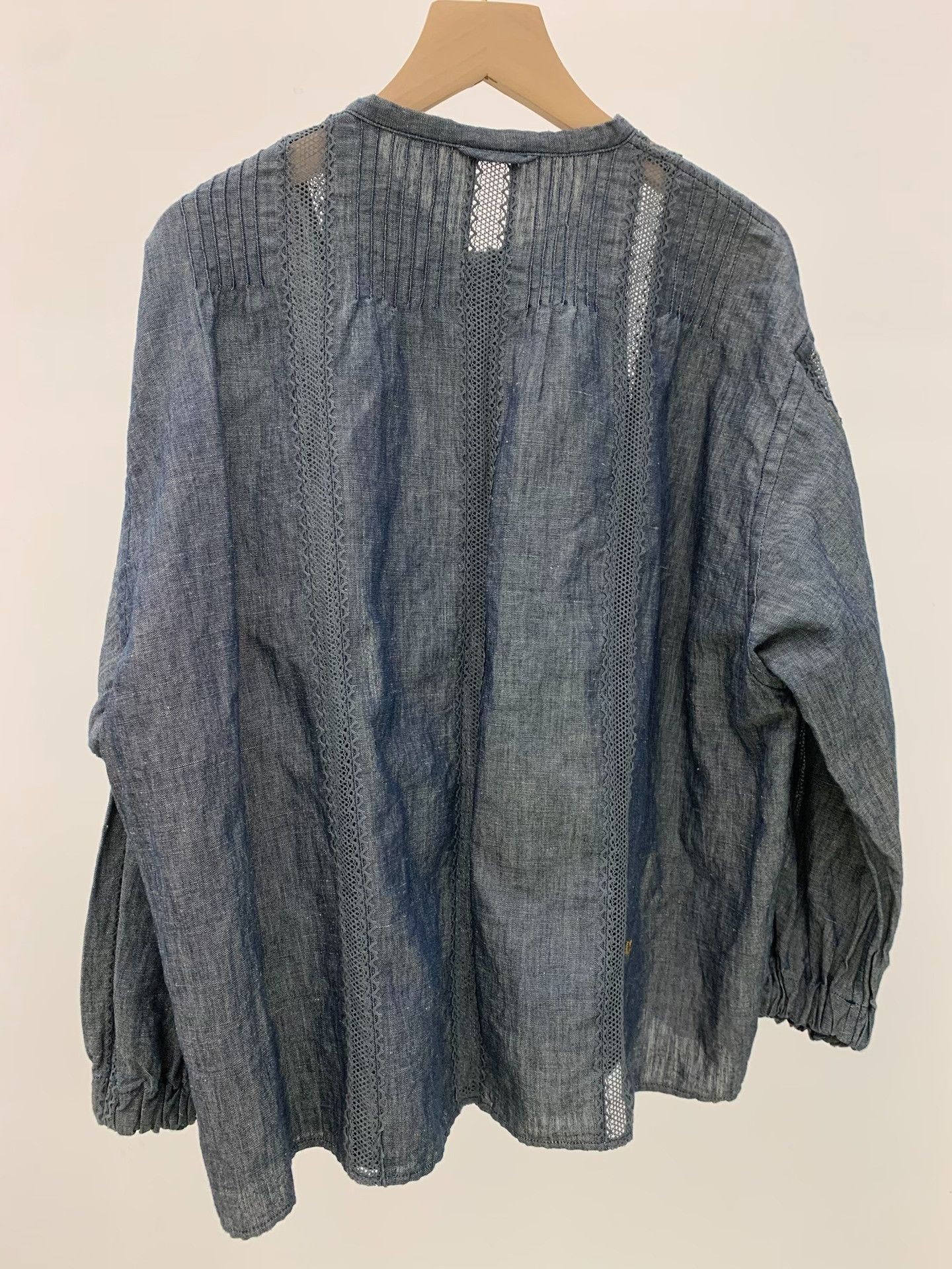 45rpm 45R Indigo Cotton-Linen Lace Shirt Size M / US 6-8 / IT 42-44 - 4 Thumbnail