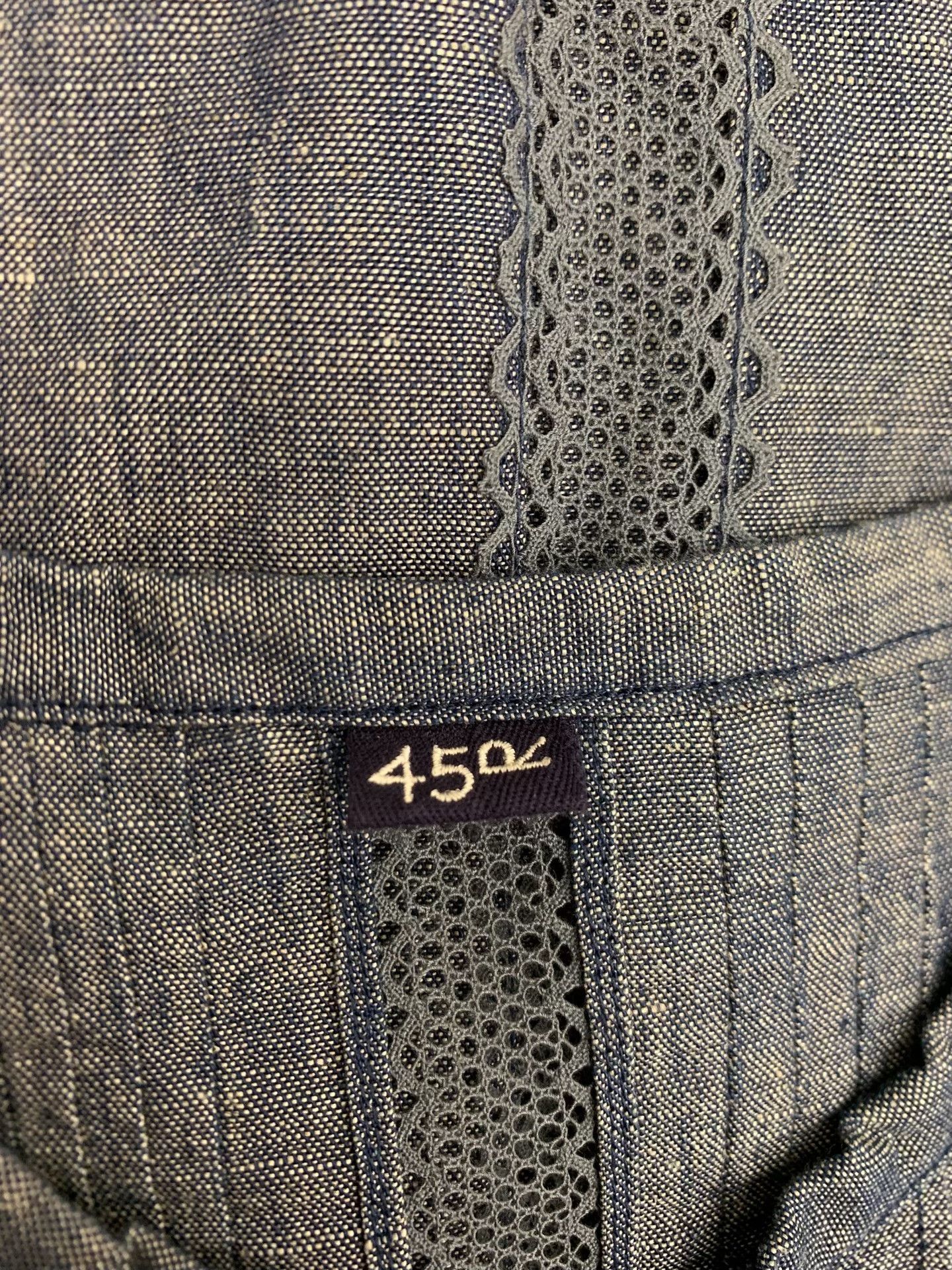 45rpm 45R Indigo Cotton-Linen Lace Shirt Size M / US 6-8 / IT 42-44 - 6 Thumbnail