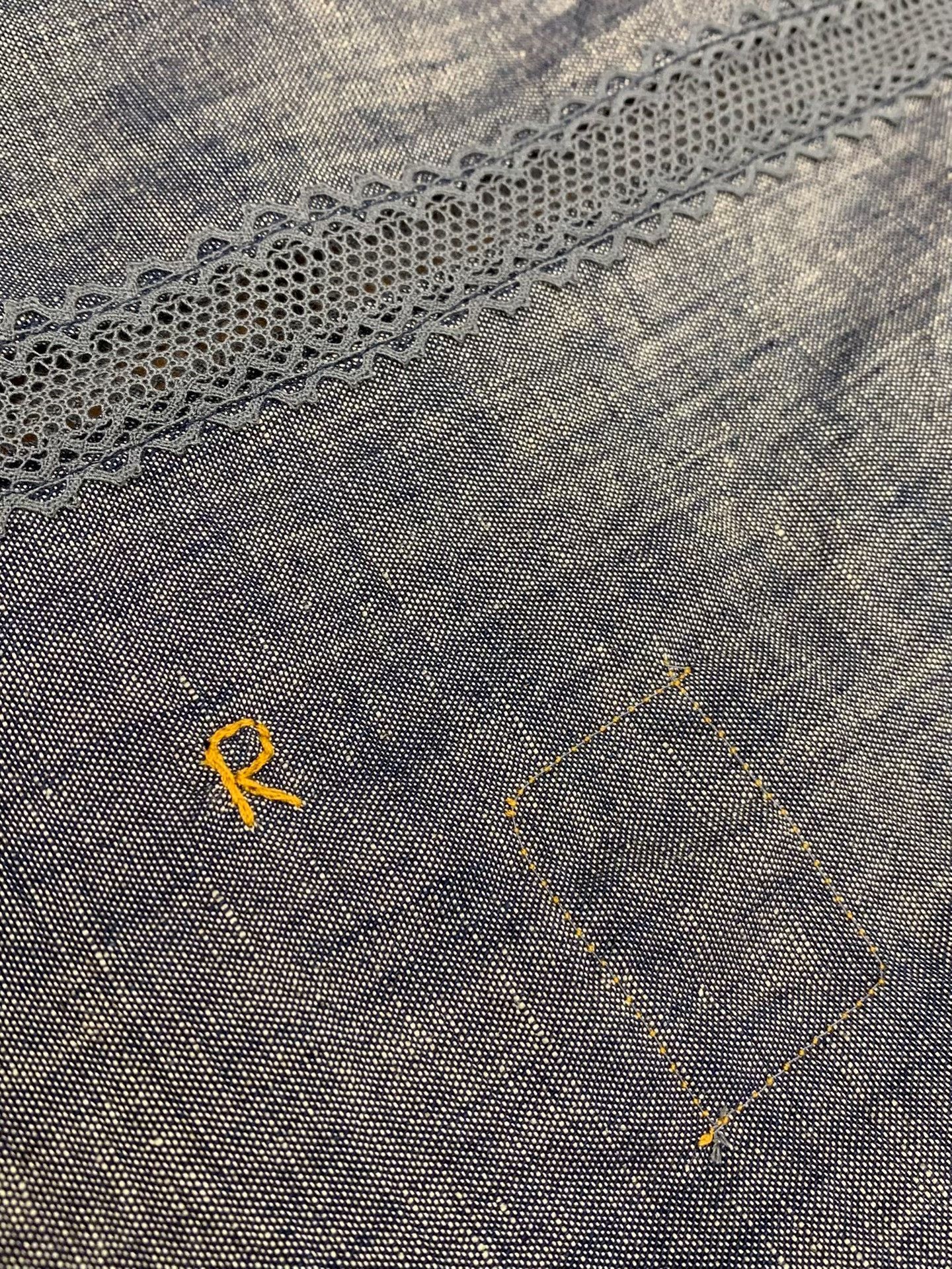 45rpm 45R Indigo Cotton-Linen Lace Shirt Size M / US 6-8 / IT 42-44 - 9 Thumbnail