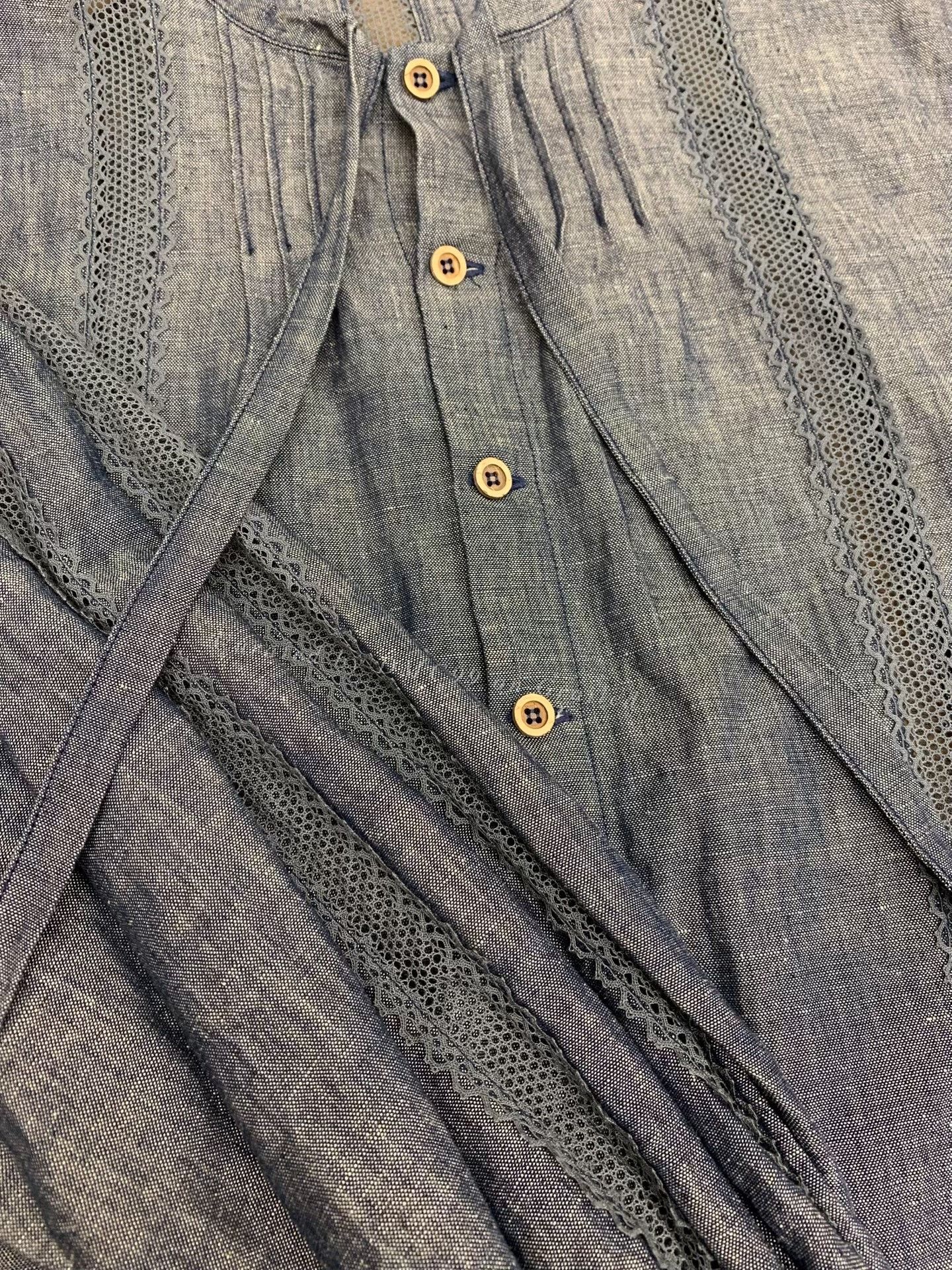 45rpm 45R Indigo Cotton-Linen Lace Shirt Size M / US 6-8 / IT 42-44 - 5 Thumbnail
