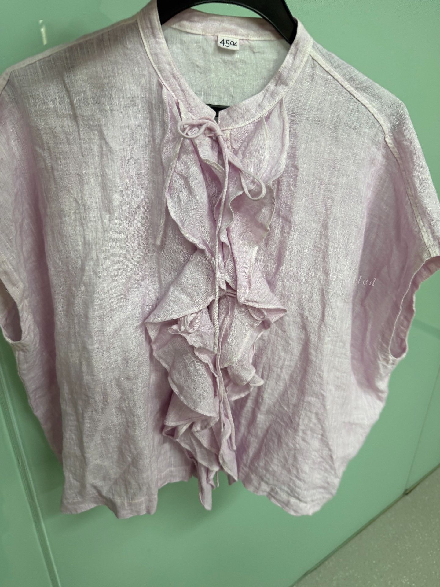 45rpm 45R Linen Ruffled Sleeveless Top Size M / US 6-8 / IT 42-44 - 3 Thumbnail