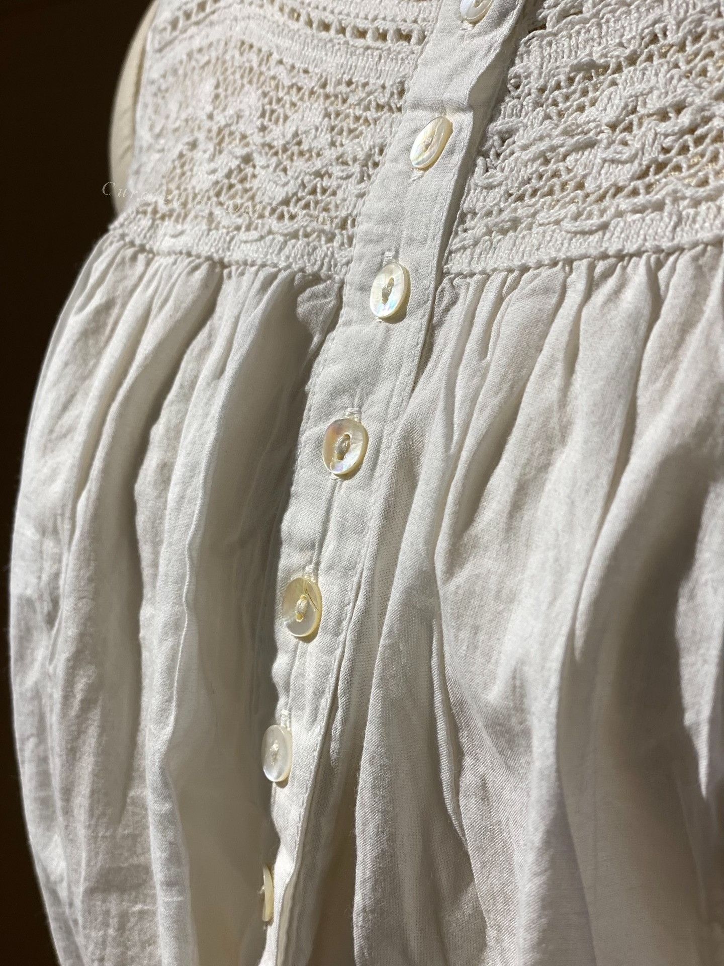 Other Vintage White Cotton Lace Dress Size M / US 6-8 / IT 42-44 - 3 Thumbnail