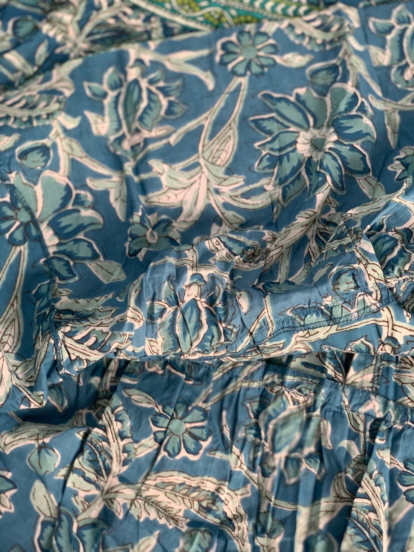 Other Indian Cotton Hand Block Print Green Dress Size M / US 6-8 / IT 42-44 - 5 Thumbnail