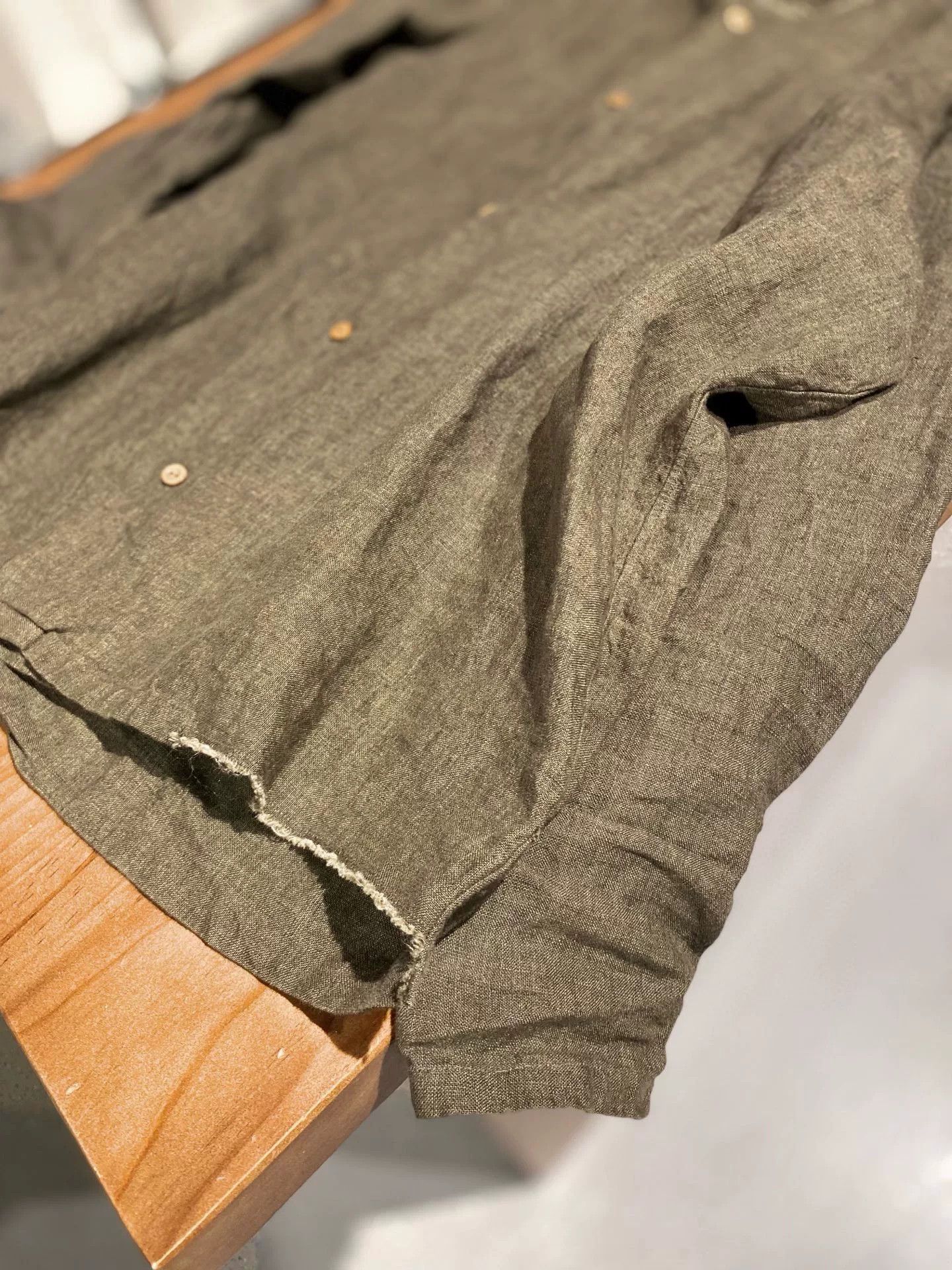 KAVU Kaval Brown Linen Collarless Cardigan Size US L / EU 52-54 / 3 - 2 Thumbnail