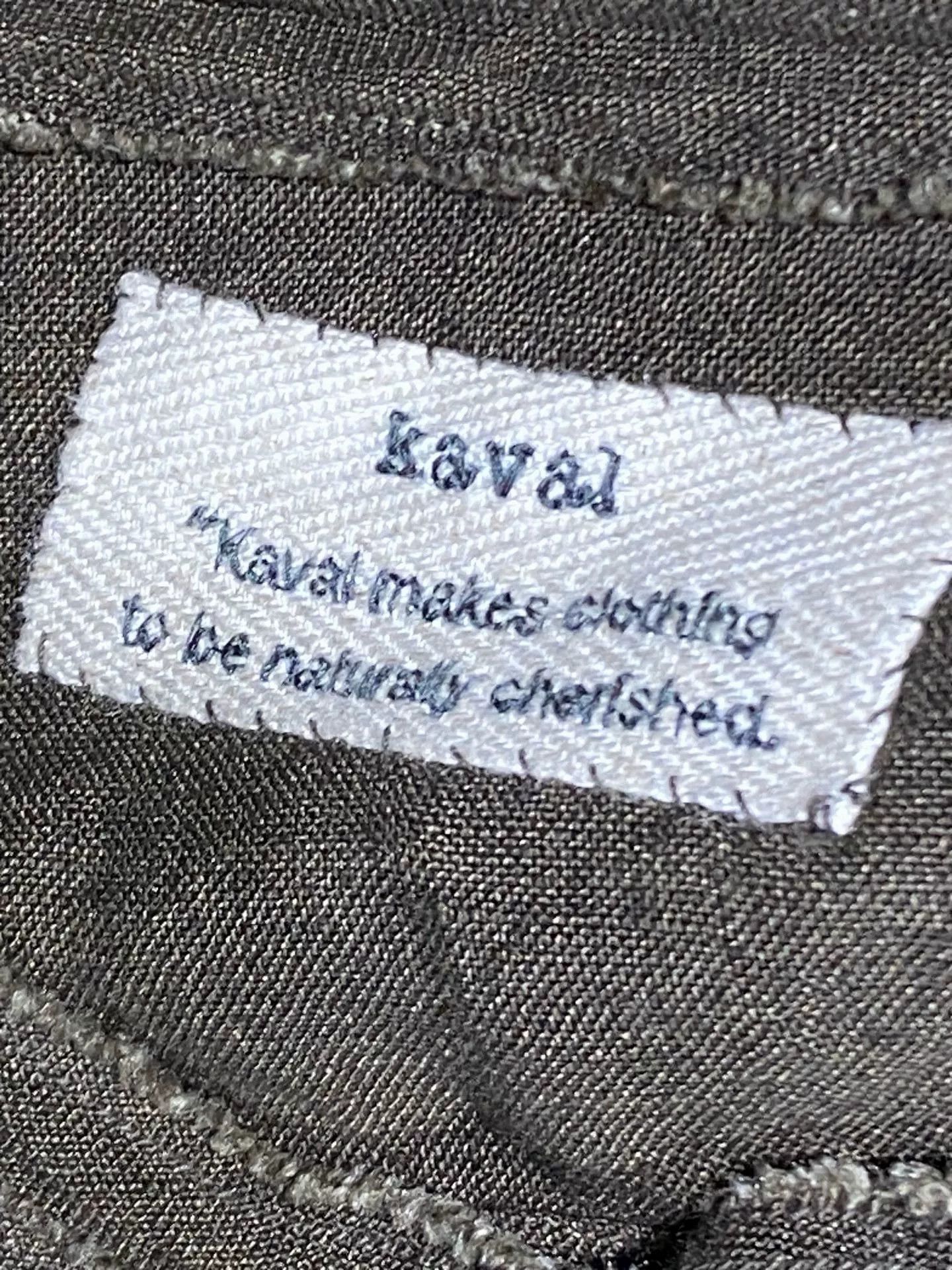 KAVU Kaval Brown Linen Collarless Cardigan Size US L / EU 52-54 / 3 - 5 Thumbnail