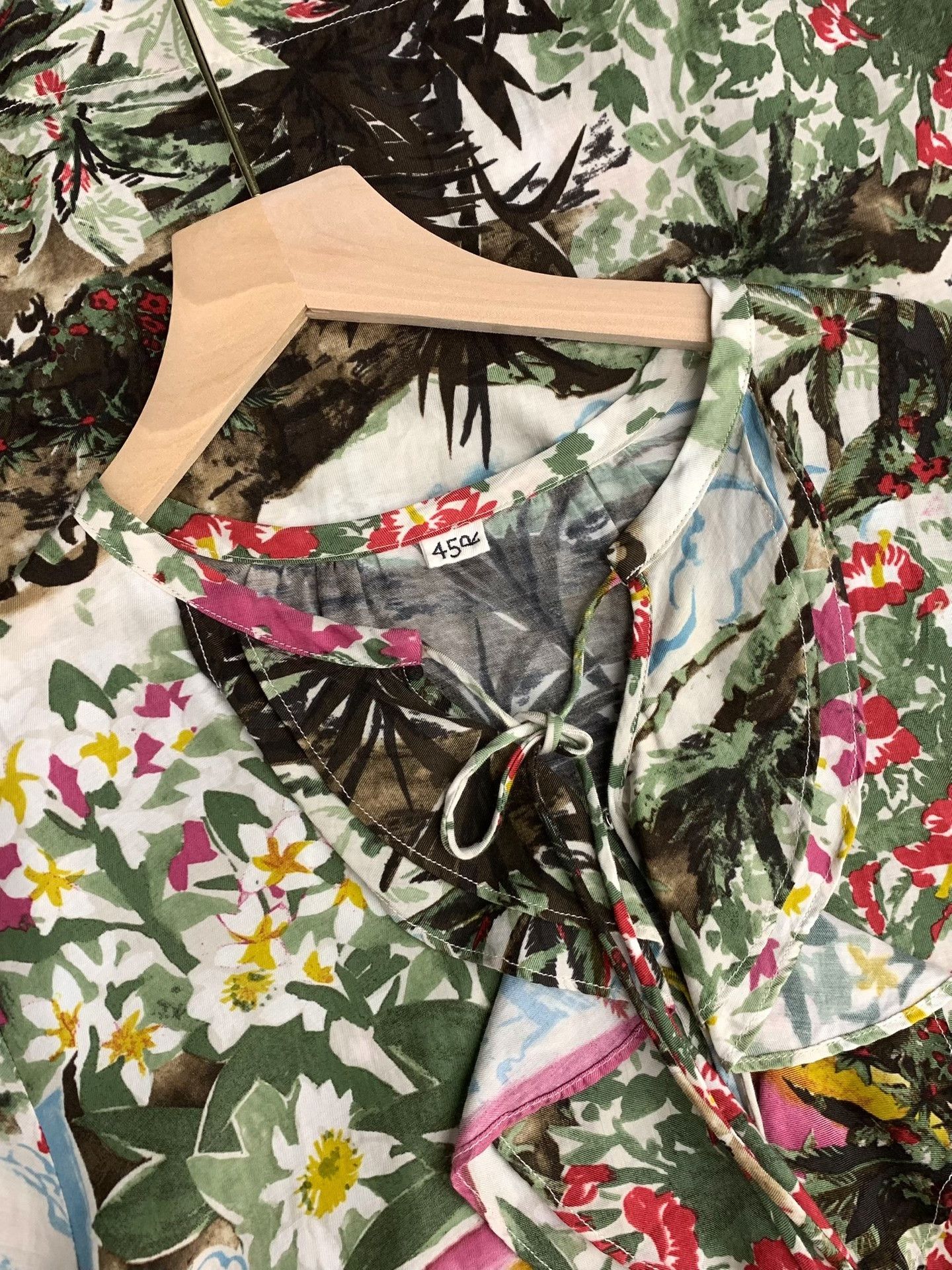 45rpm 45R Tropical Print Ruffled Collar Dress Size M / US 6-8 / IT 42-44 - 6 Thumbnail
