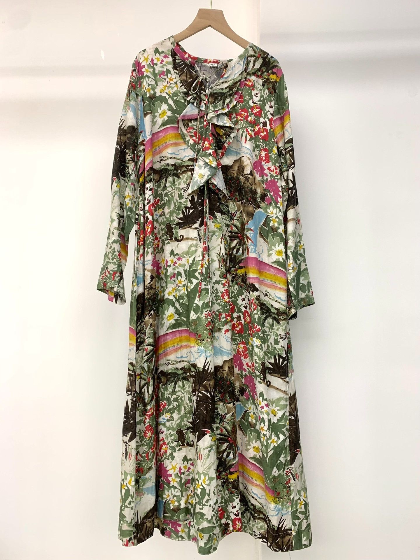 45rpm 45R Tropical Print Ruffled Collar Dress Size M / US 6-8 / IT 42-44 - 4 Thumbnail