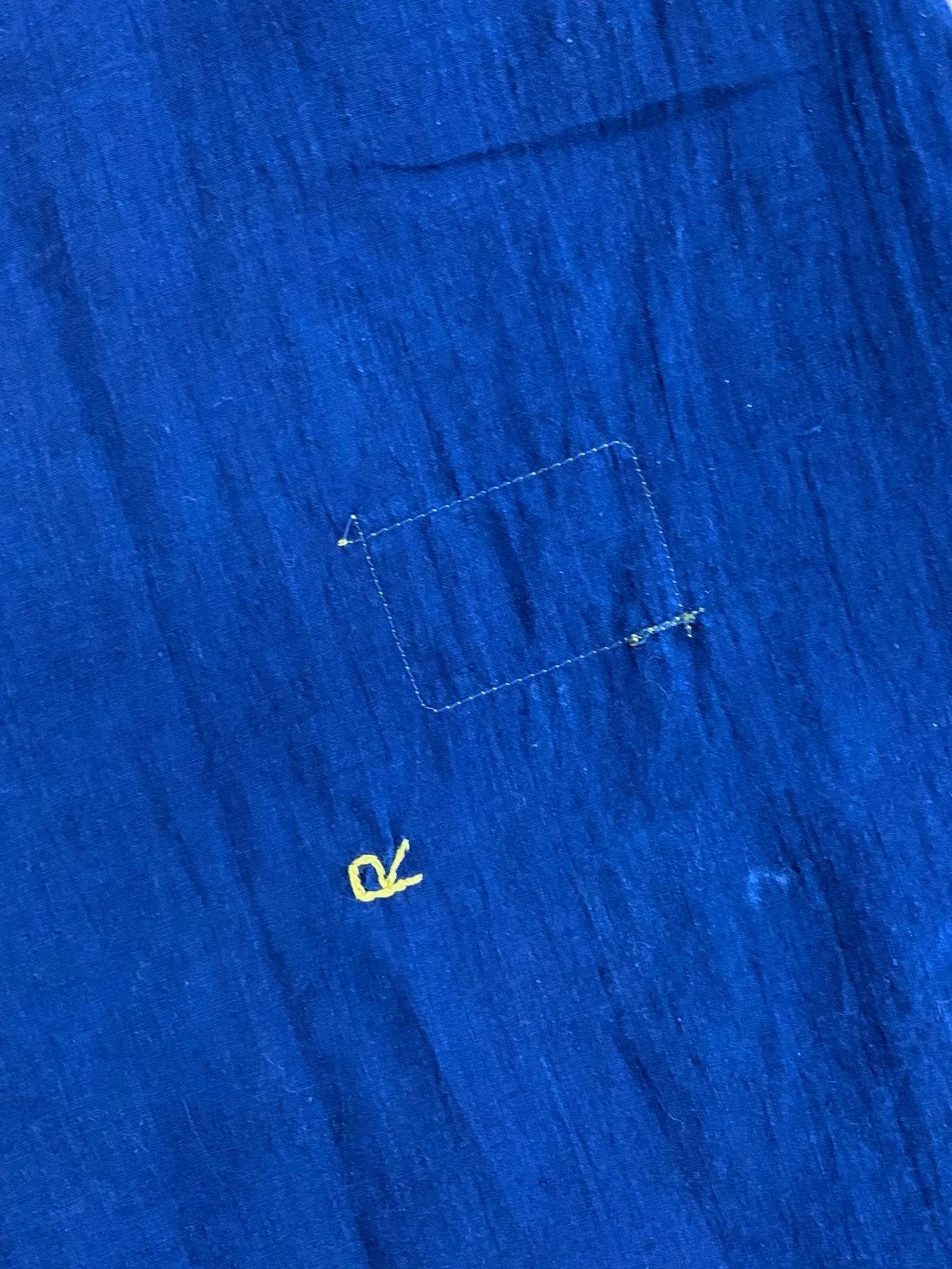 45rpm 45R Blue Dyed Cotton Textured Shirt Size XL / US 12-14 / IT 48-50 - 4 Thumbnail