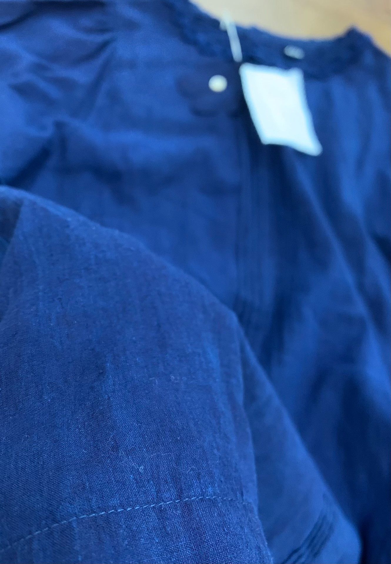 45rpm 45R Blue Dyed Cotton Textured Shirt Size XL / US 12-14 / IT 48-50 - 7 Thumbnail