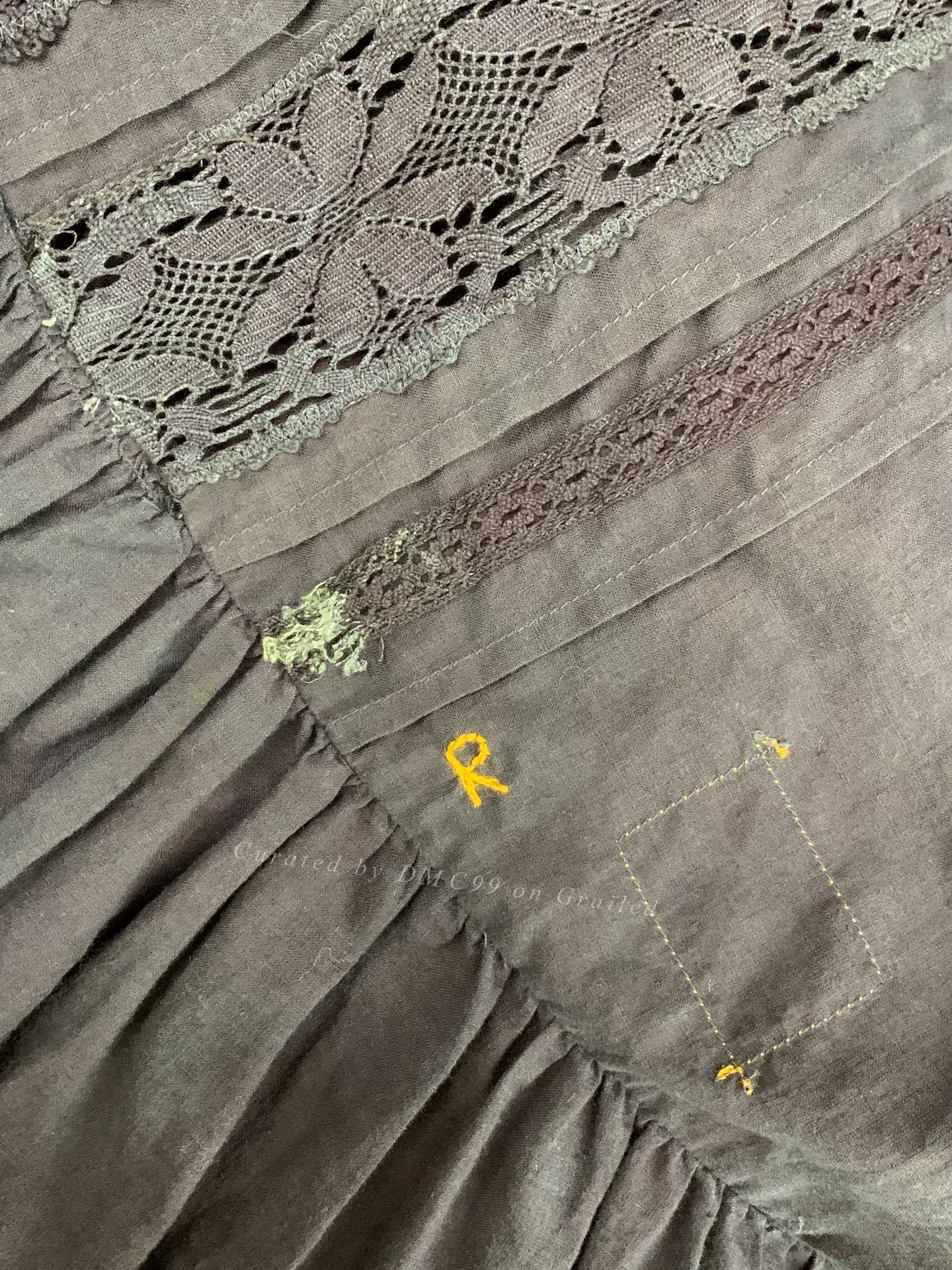 45rpm 45R Indigo Lace Tie Blouse Size M / US 6-8 / IT 42-44 - 6 Thumbnail