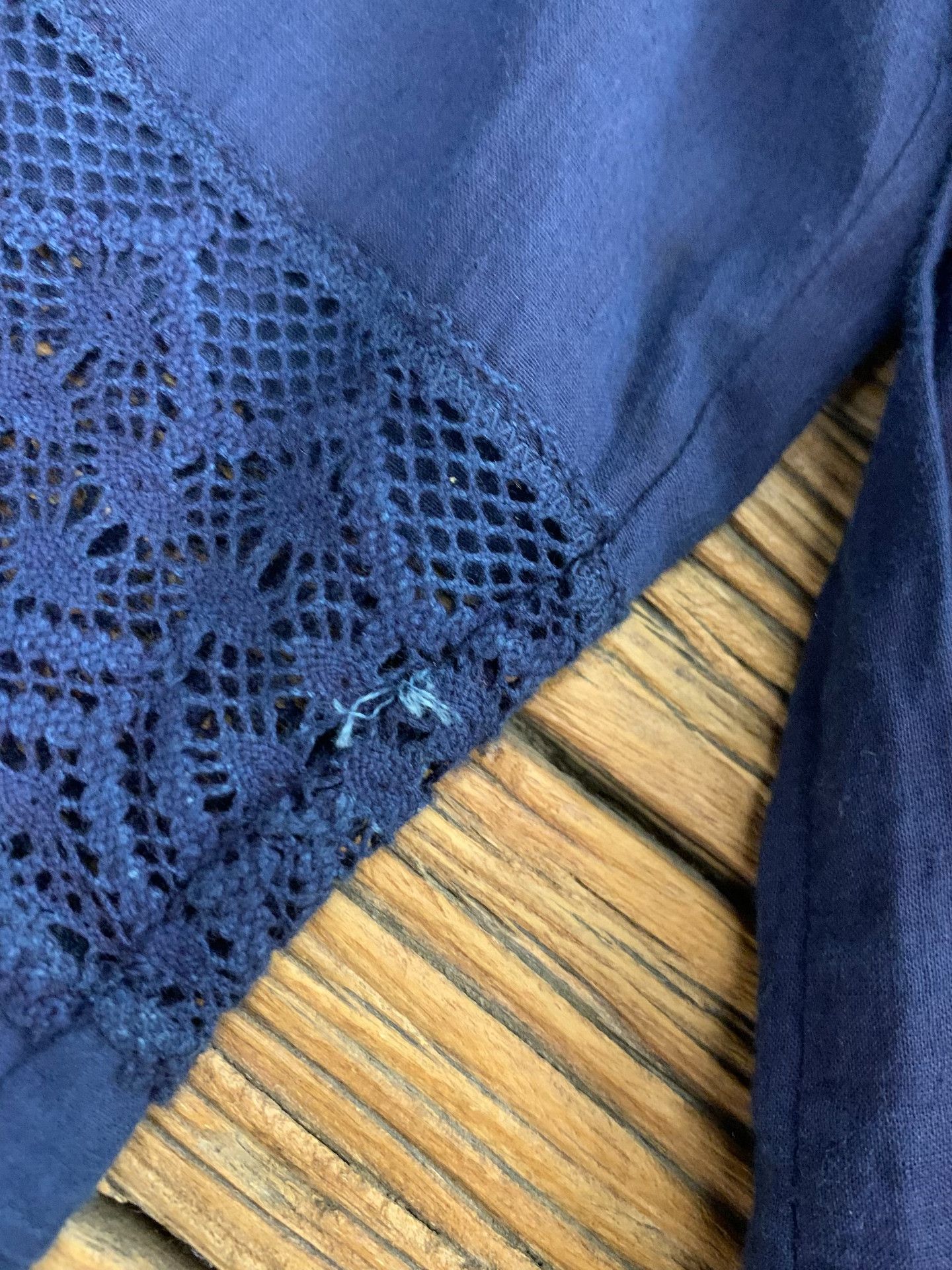 45rpm 45R Indigo Lace Tie Blouse Size M / US 6-8 / IT 42-44 - 5 Thumbnail