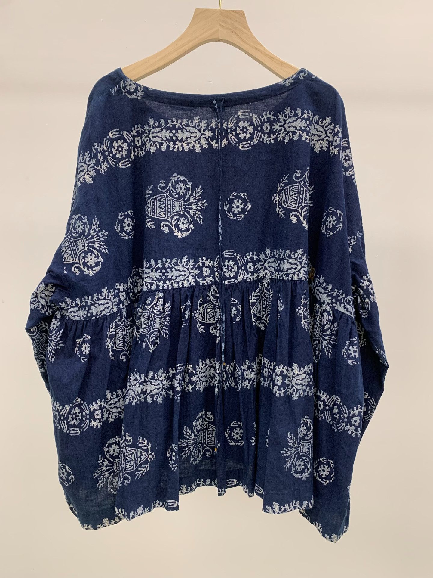 45rpm 45R Indigo Print Crewneck Babydoll Top Size M / US 6-8 / IT 42-44 - 3 Thumbnail