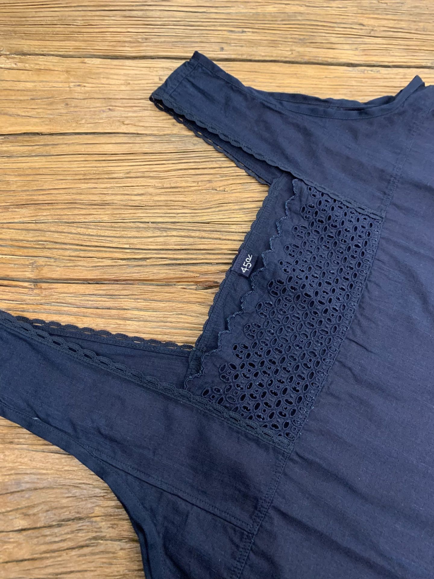 45rpm 45R Indigo Cotton Hollow-out Camisole Size L / US 10 / IT 46 - 7 Thumbnail
