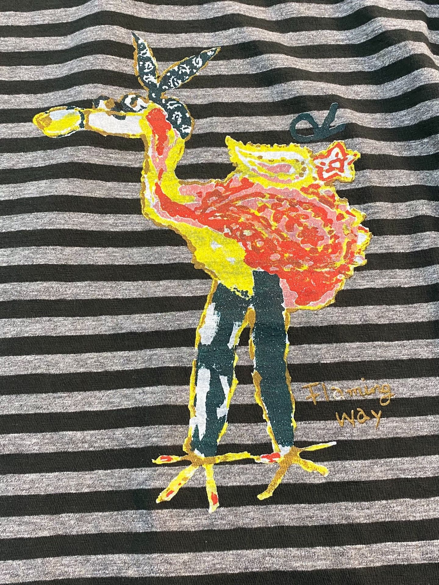 45rpm 45r Flamingo Loose Cotton Stripe T-shirt Size M / US 6-8 / IT 42-44 - 4 Thumbnail