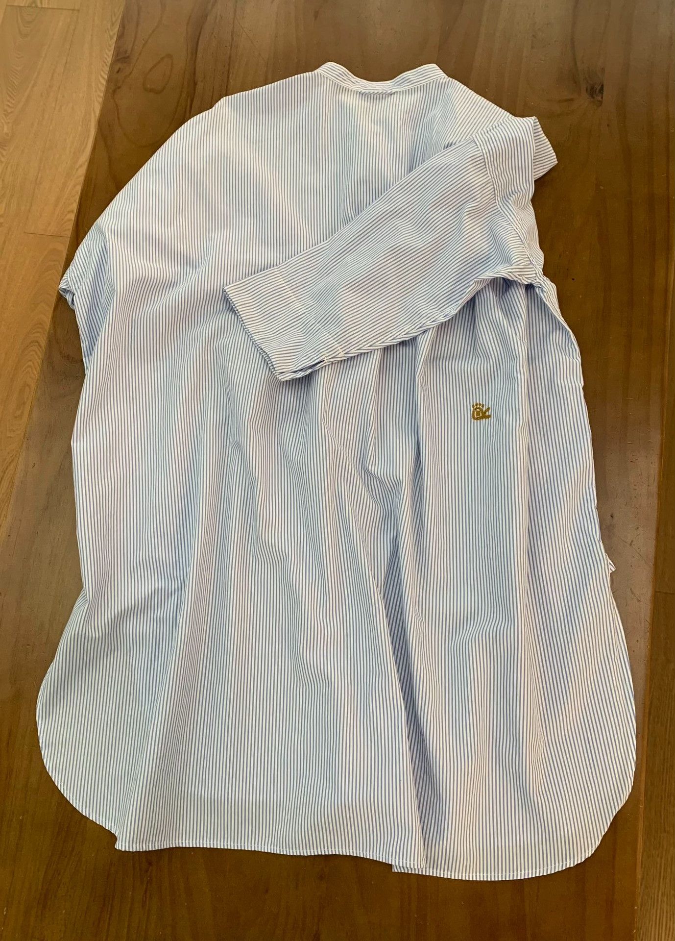 45rpm 45r Blue White Stripe Loose Cotton Shirt Size M / US 6-8 / IT 42-44 - 3 Thumbnail