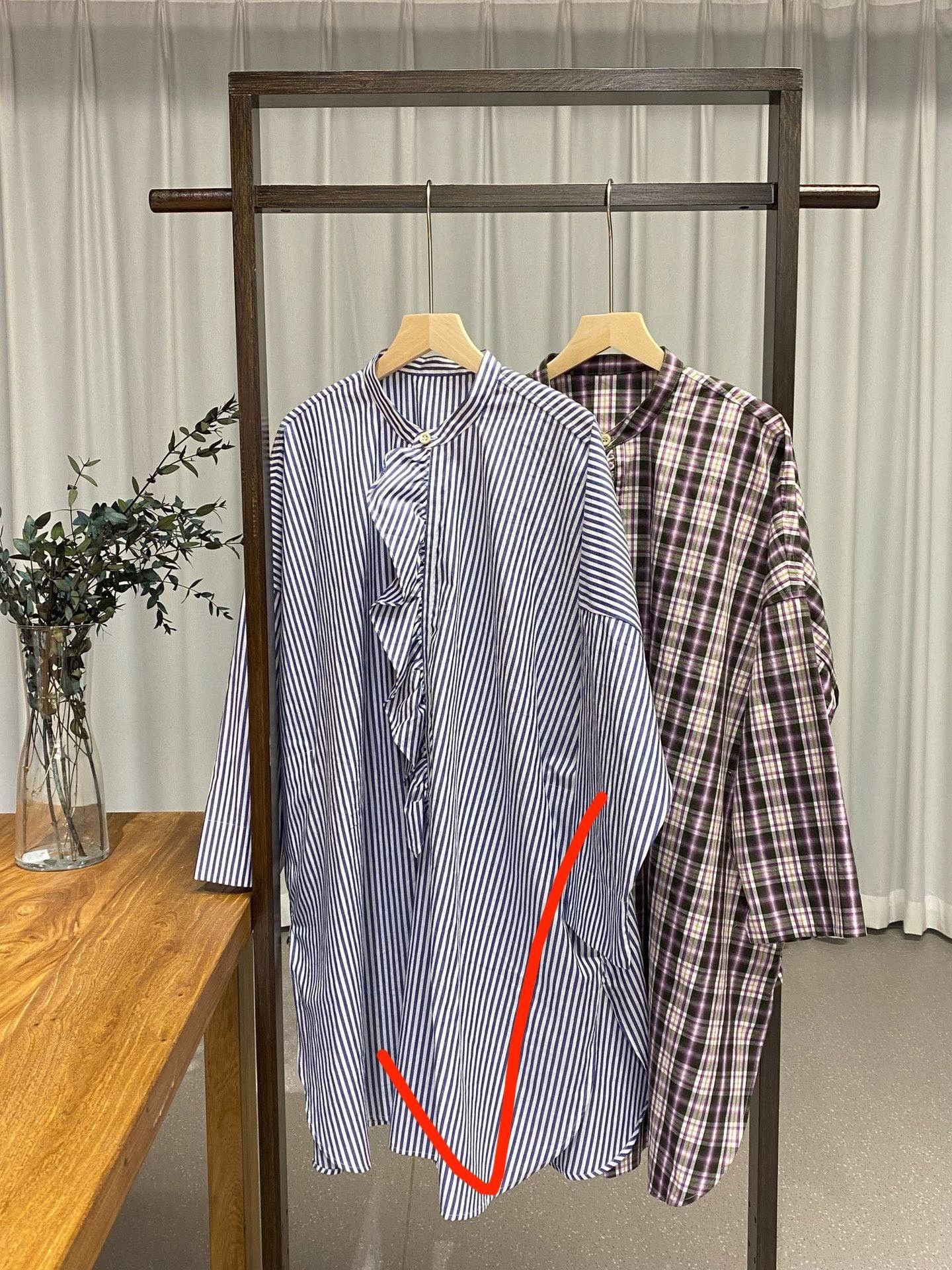 45rpm 45r Blue White Stripe Loose Cotton Shirt Size M / US 6-8 / IT 42-44 - 8 Thumbnail