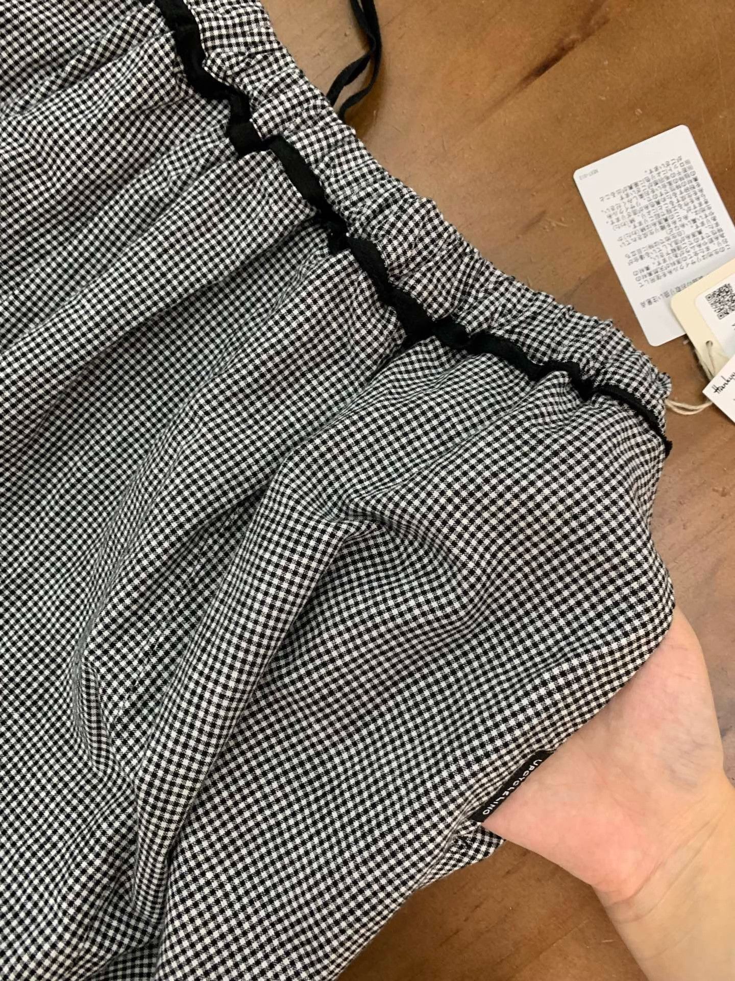 Other Nest Robe Black White Check Linen Skirt Size 32" / US 10 / IT 46 - 5 Thumbnail