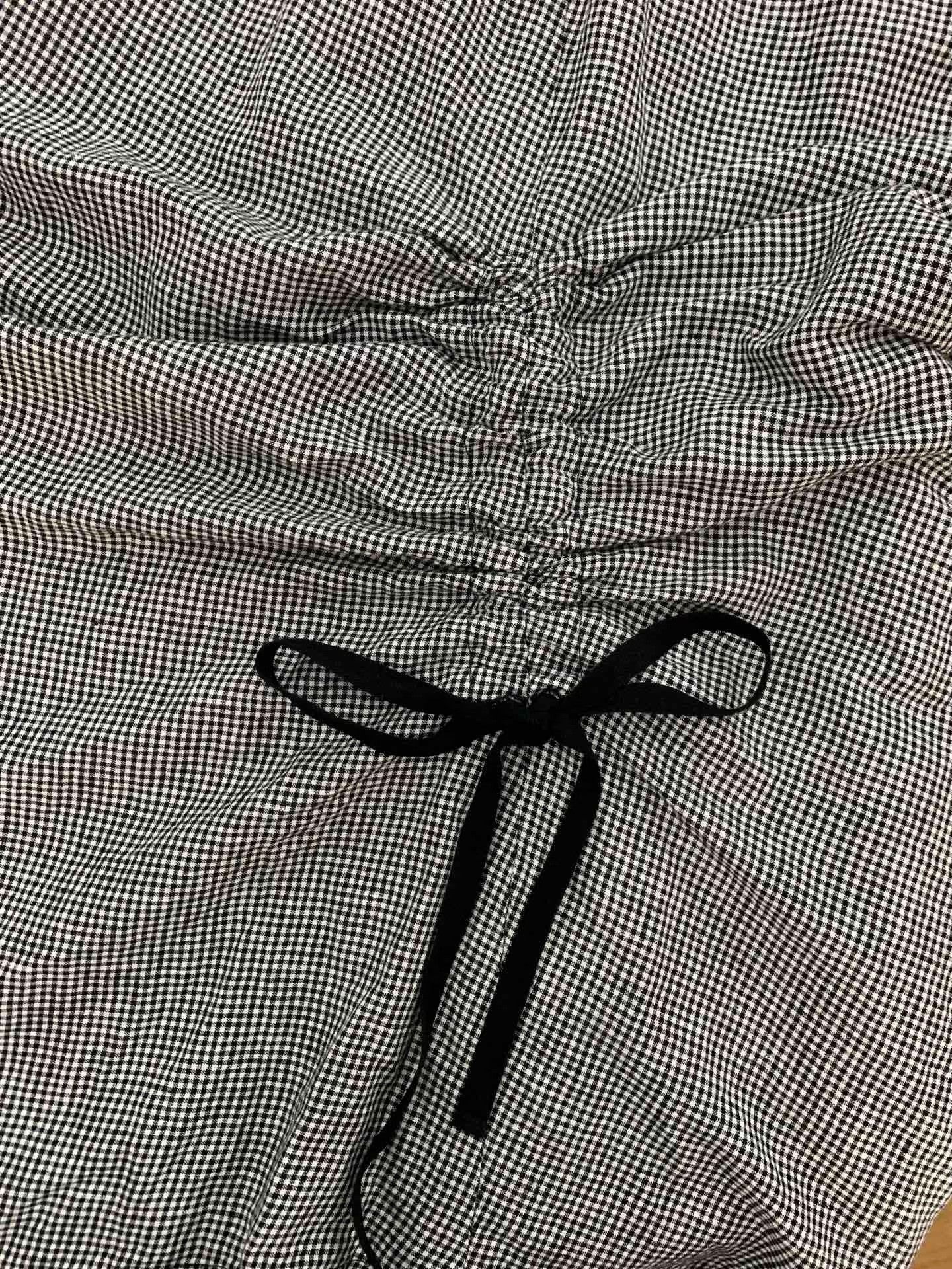 Other Nest Robe Black White Check Linen Skirt Size 32" / US 10 / IT 46 - 2 Thumbnail