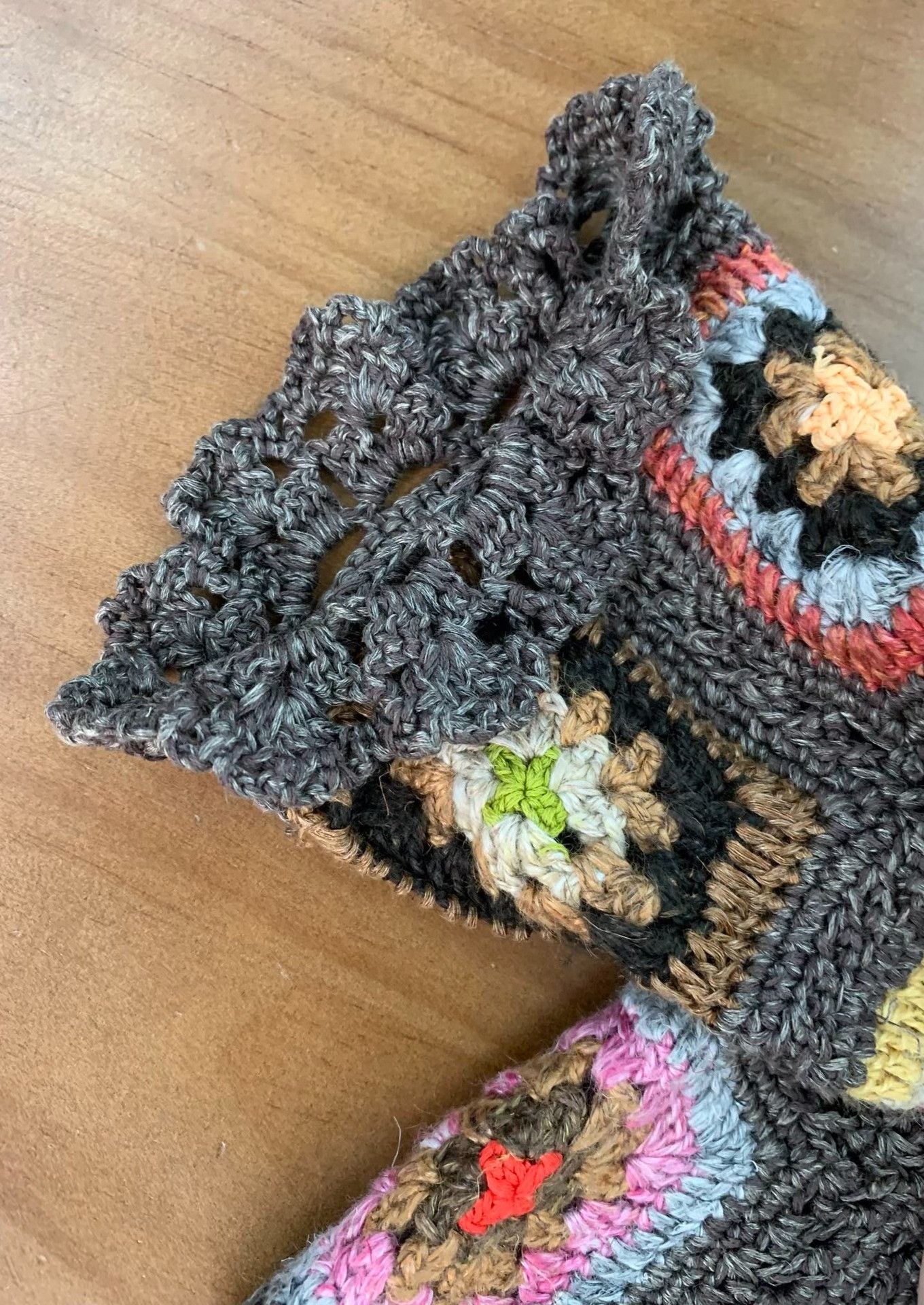 45rpm 45r Hand-Knitted Color Block Shawl Scarf Size ONE SIZE - 4 Thumbnail