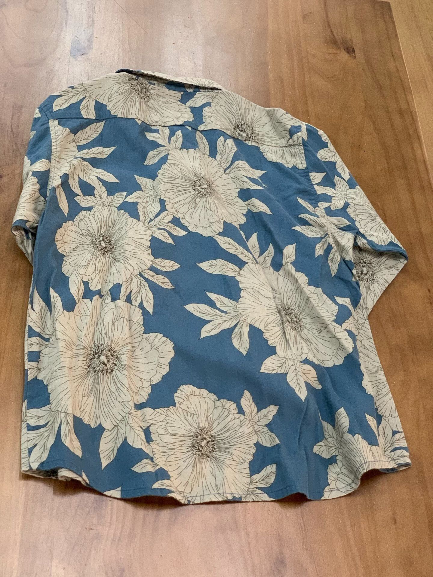 Other Blue Peony Print Loose Shirt Size L / US 10 / IT 46 - 2 Thumbnail