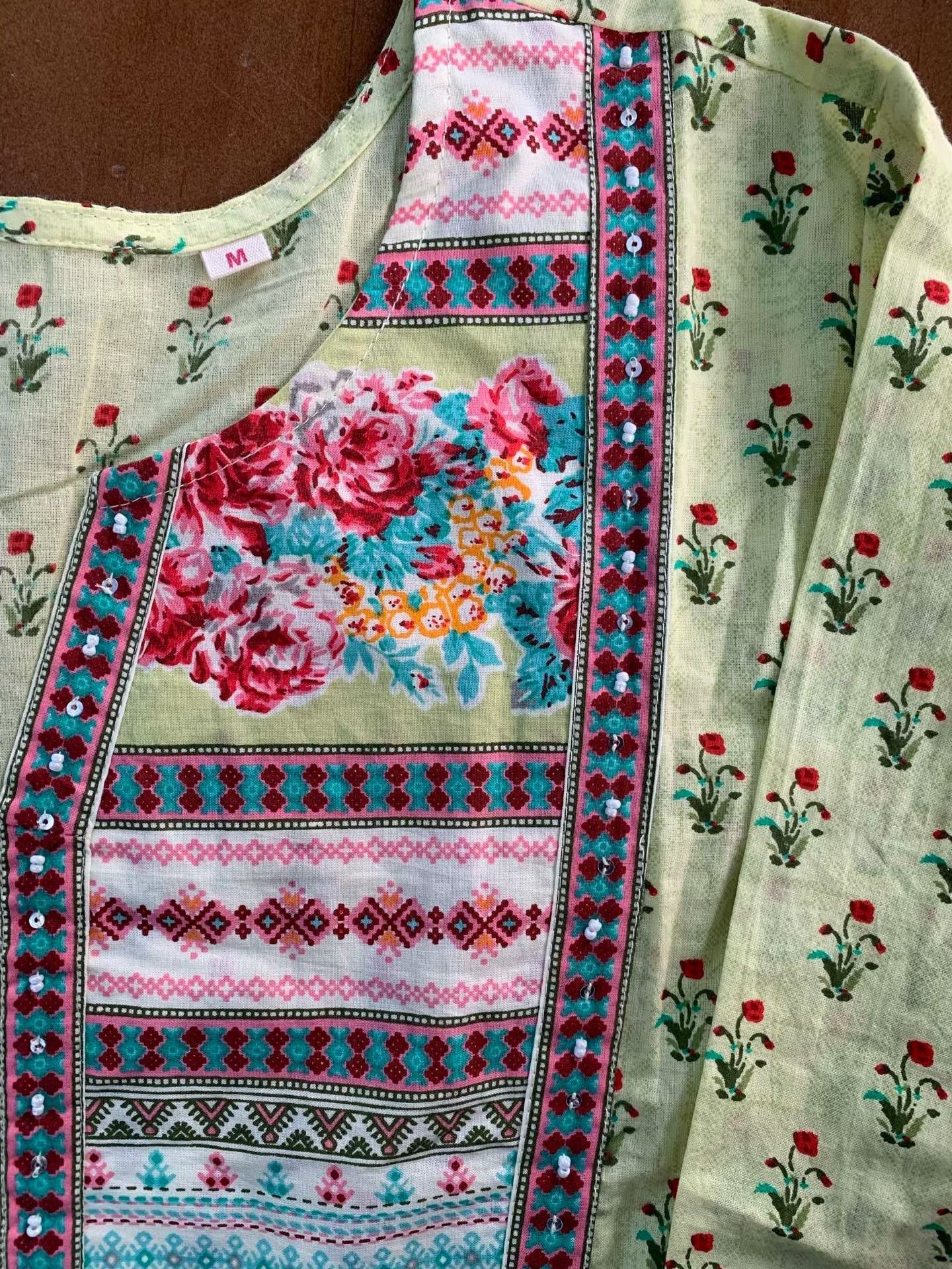 Other New Indian Cotton Mint Green Top Size M / US 6-8 / IT 42-44 - 3 Thumbnail