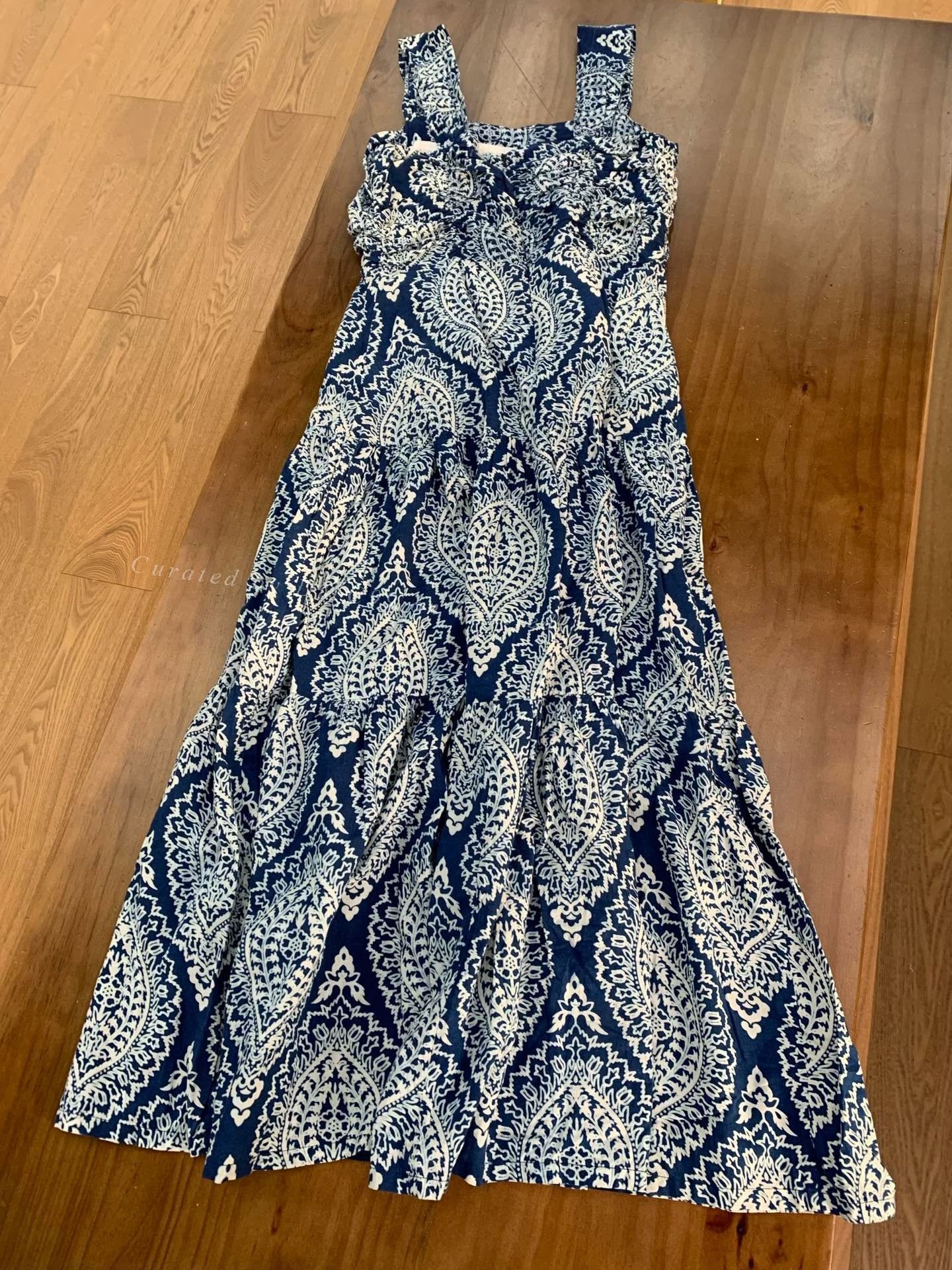 Other Indian Cotton Blue White Sundress Size M / US 6-8 / IT 42-44 - 2 Thumbnail