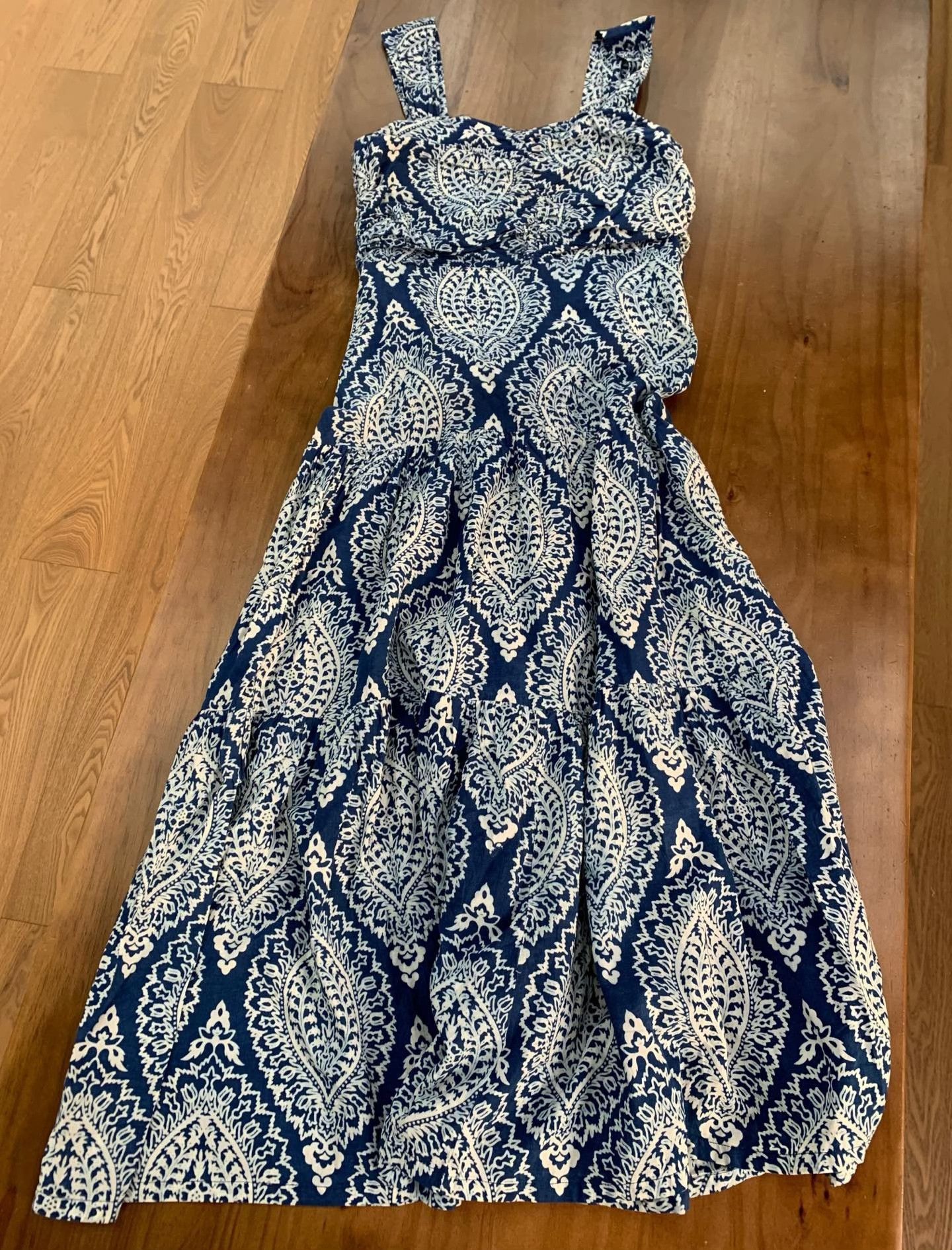 Other Indian Cotton Blue White Sundress Size M / US 6-8 / IT 42-44 - 3 Thumbnail