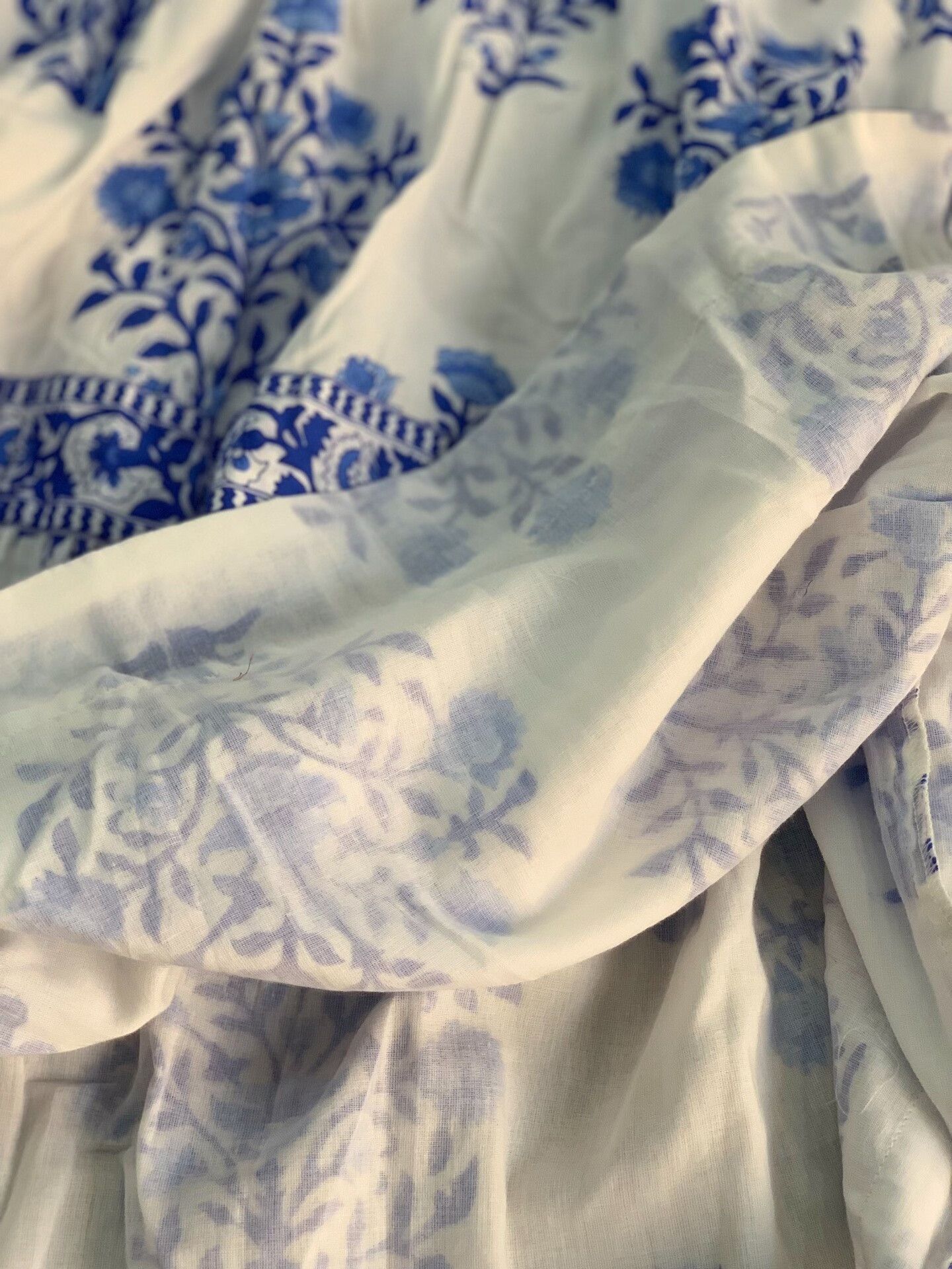 Other New Indian Hand Block-Dyed Sleeveless Blue Floral Dress Size L / US 10 / IT 46 - 6 Thumbnail