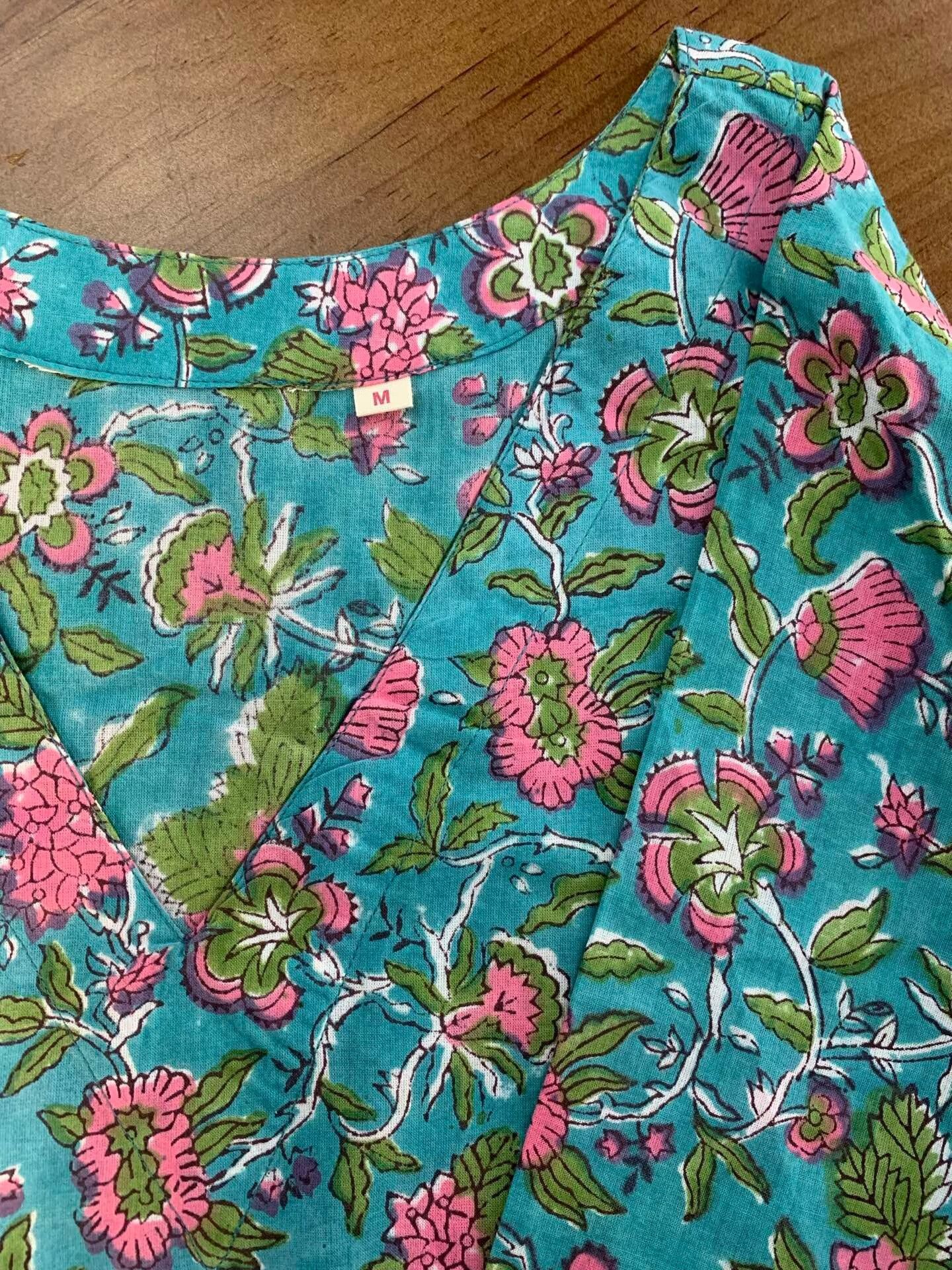 Other Indian Hand-Dyed Floral Patchwork Dress Size M / US 6-8 / IT 42-44 - 4 Thumbnail