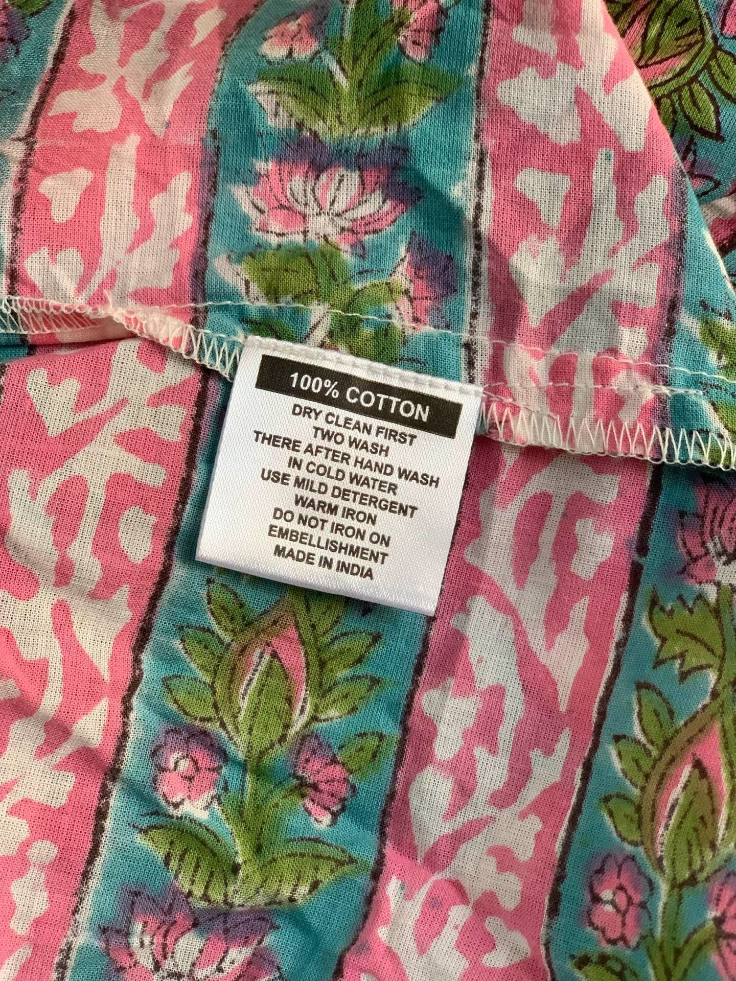 Other Indian Hand-Dyed Floral Patchwork Dress Size M / US 6-8 / IT 42-44 - 6 Thumbnail