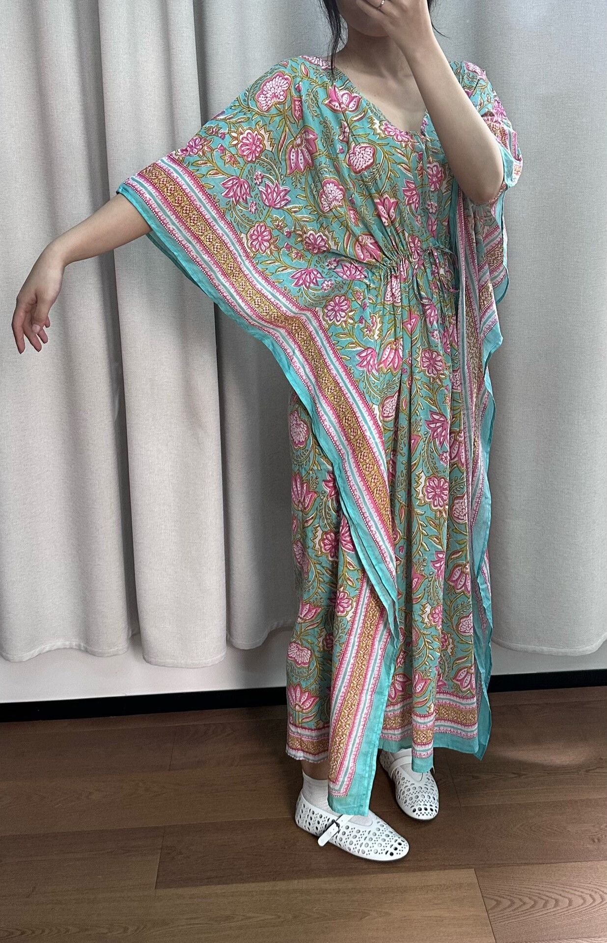 Other New Indian Cotton Drawstring Waist Dress Size M / US 6-8 / IT 42-44 - 6 Thumbnail
