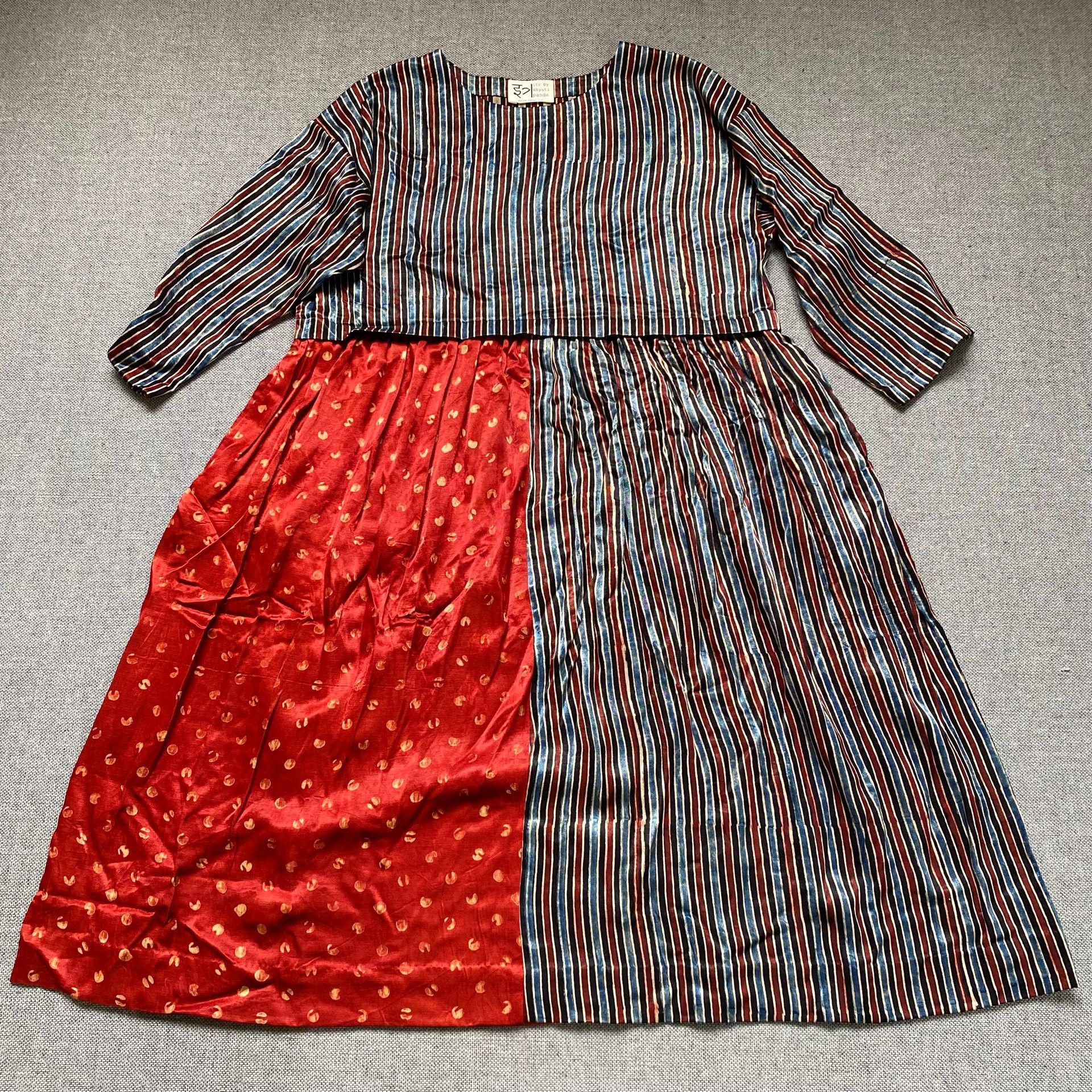 Other Indian Boutique Striped Patchwork Dress Size M / US 6-8 / IT 42-44 - 6 Thumbnail
