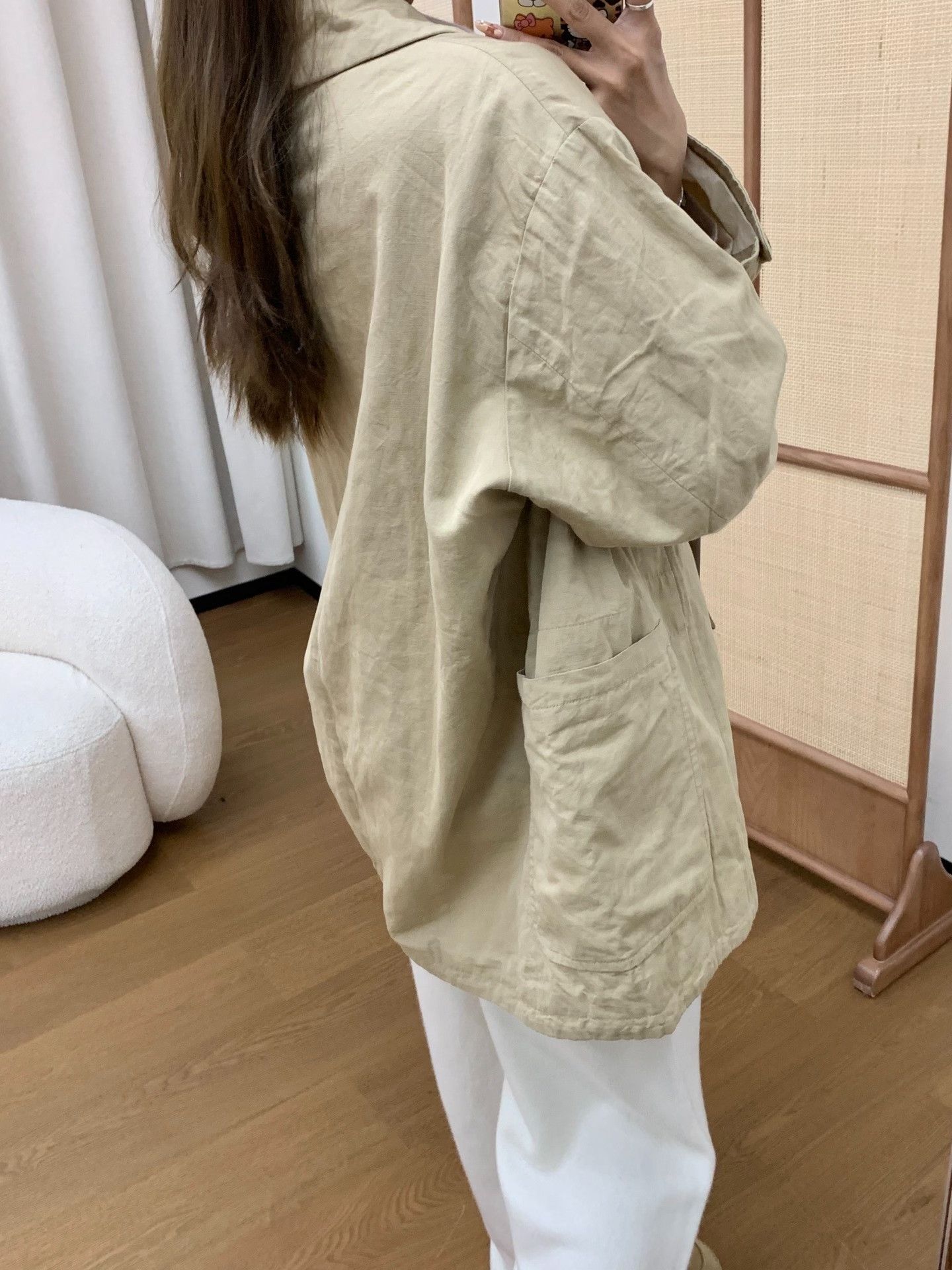 YAECA YAECA Beige Women's Coat Size L / US 10 / IT 46 - 3 Thumbnail