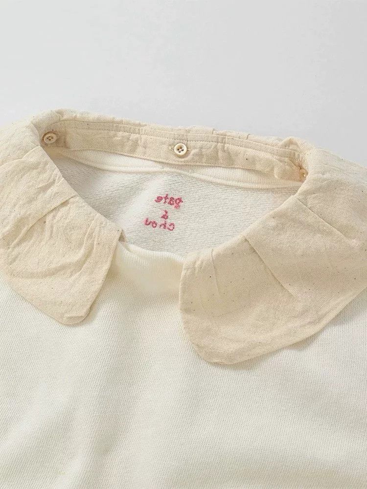 45rpm 45R White Detachable Ruffle Collar Sweatshirt Size M / US 6-8 / IT 42-44 - 5 Thumbnail