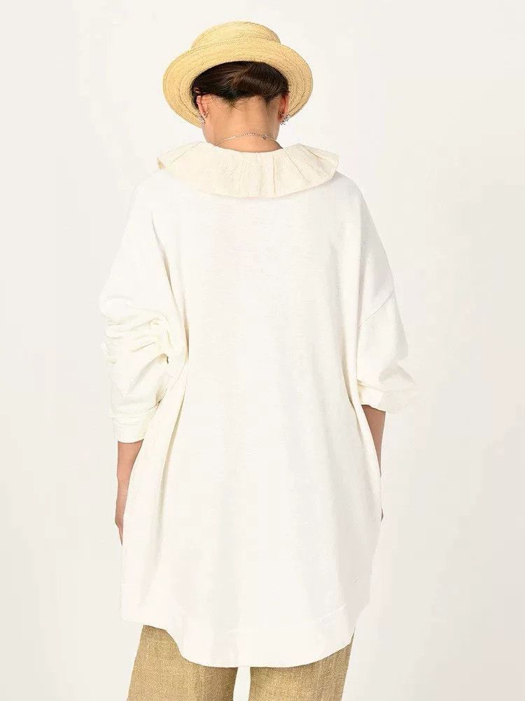 45rpm 45R White Detachable Ruffle Collar Sweatshirt Size M / US 6-8 / IT 42-44 - 9 Thumbnail