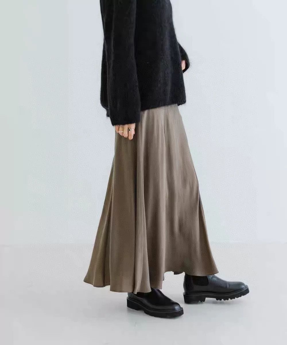 Other New Brown A-line Midi Skirt Size 38" / US 16 / IT 52 - 3 Thumbnail